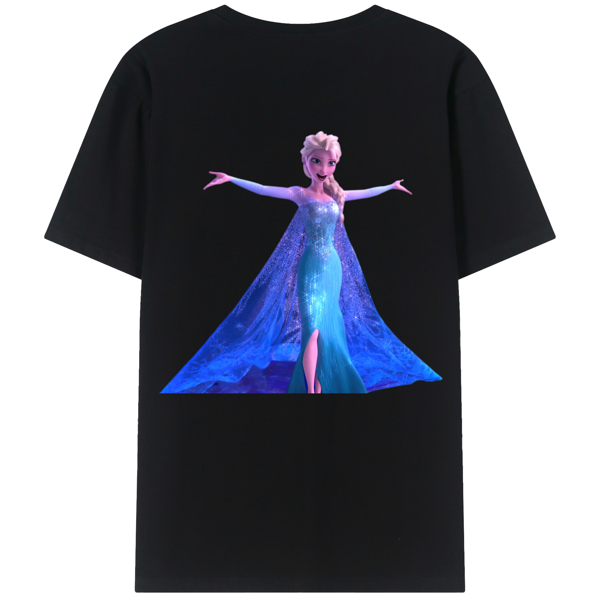 （画像用） アナと雪の女王 アンナ エルサ Frozen Anna Elsa 綿100％半袖Tシャツ（背面プリント）