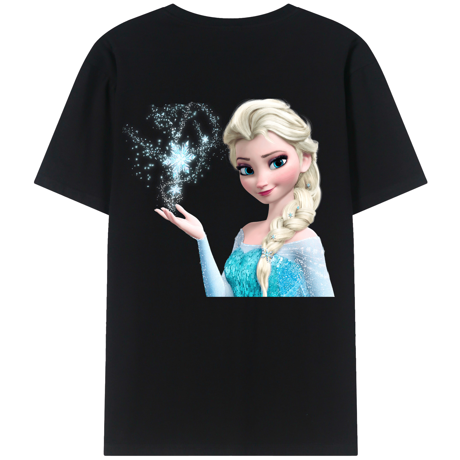 （画像用） アナと雪の女王 アンナ エルサ Frozen Anna Elsa 綿100％半袖Tシャツ（背面プリント）