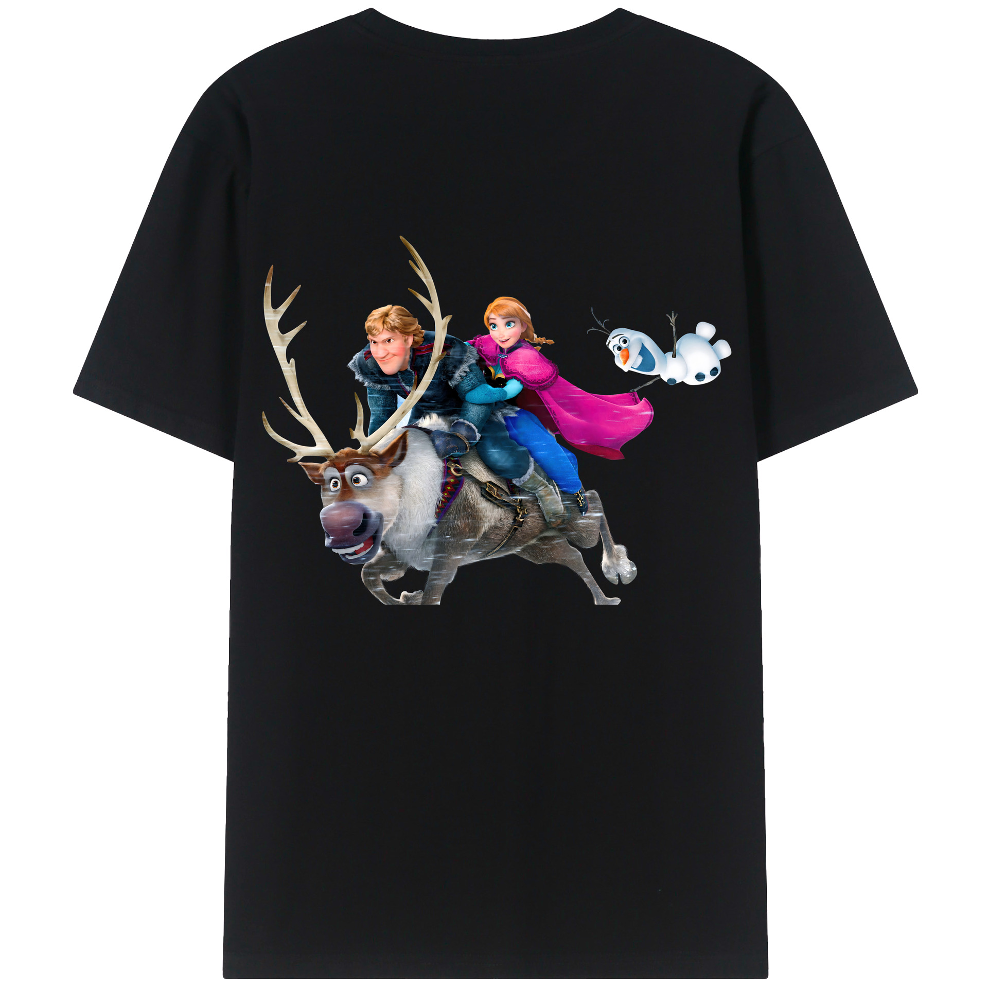 （画像用） アナと雪の女王 アンナ エルサ Frozen Anna Elsa 綿100％半袖Tシャツ（背面プリント）