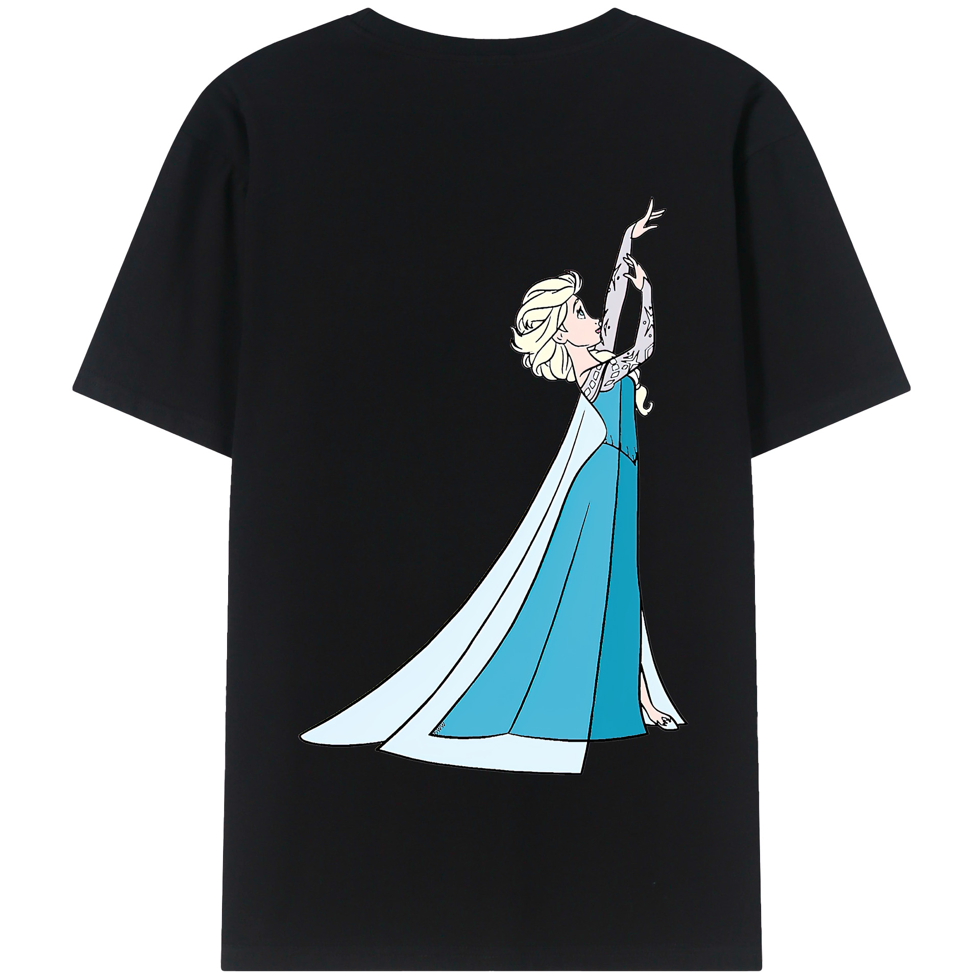 （画像用） アナと雪の女王 アンナ エルサ Frozen Anna Elsa 綿100％半袖Tシャツ（背面プリント）