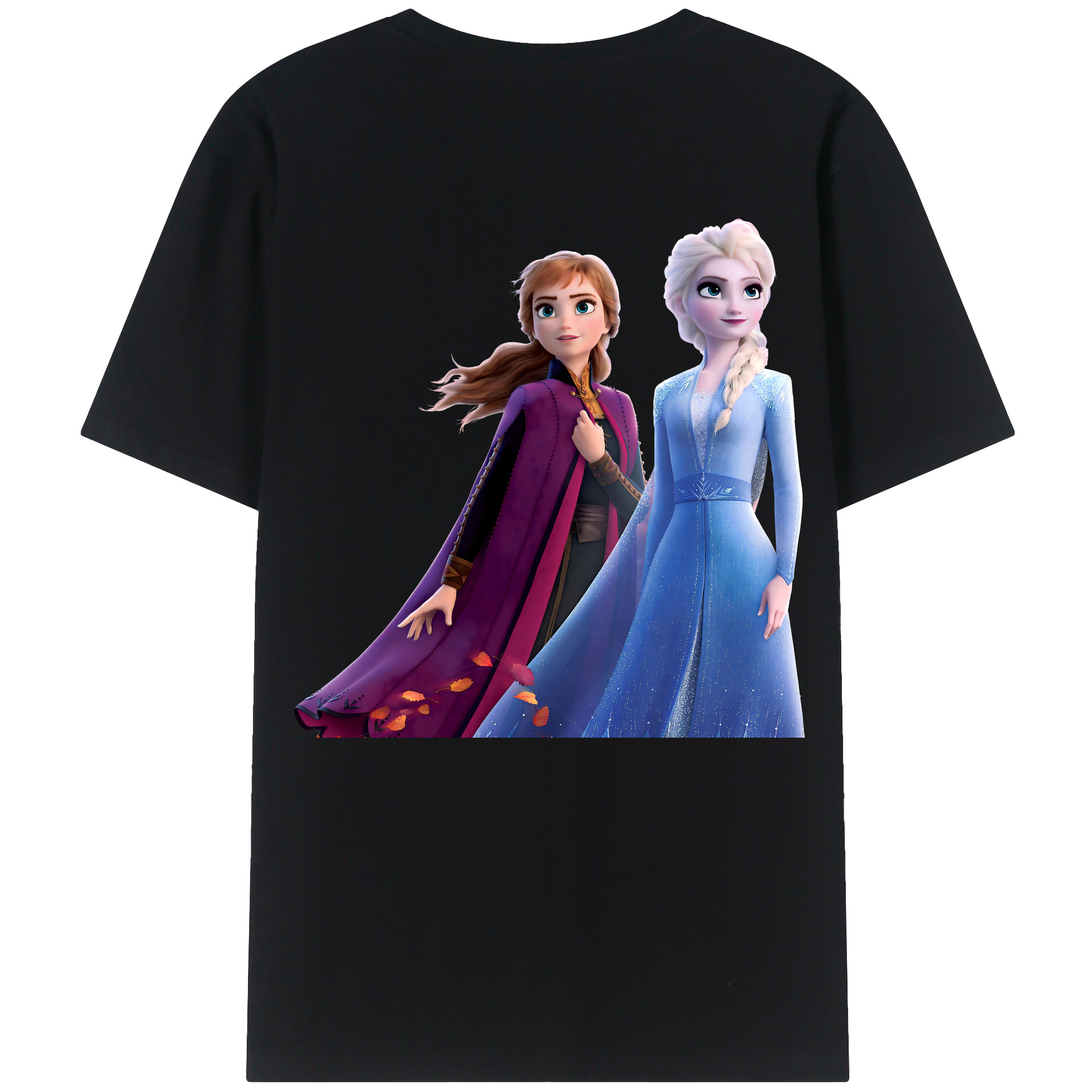 （画像用） アナと雪の女王 アンナ エルサ Frozen Anna Elsa 綿100％半袖Tシャツ（背面プリント）