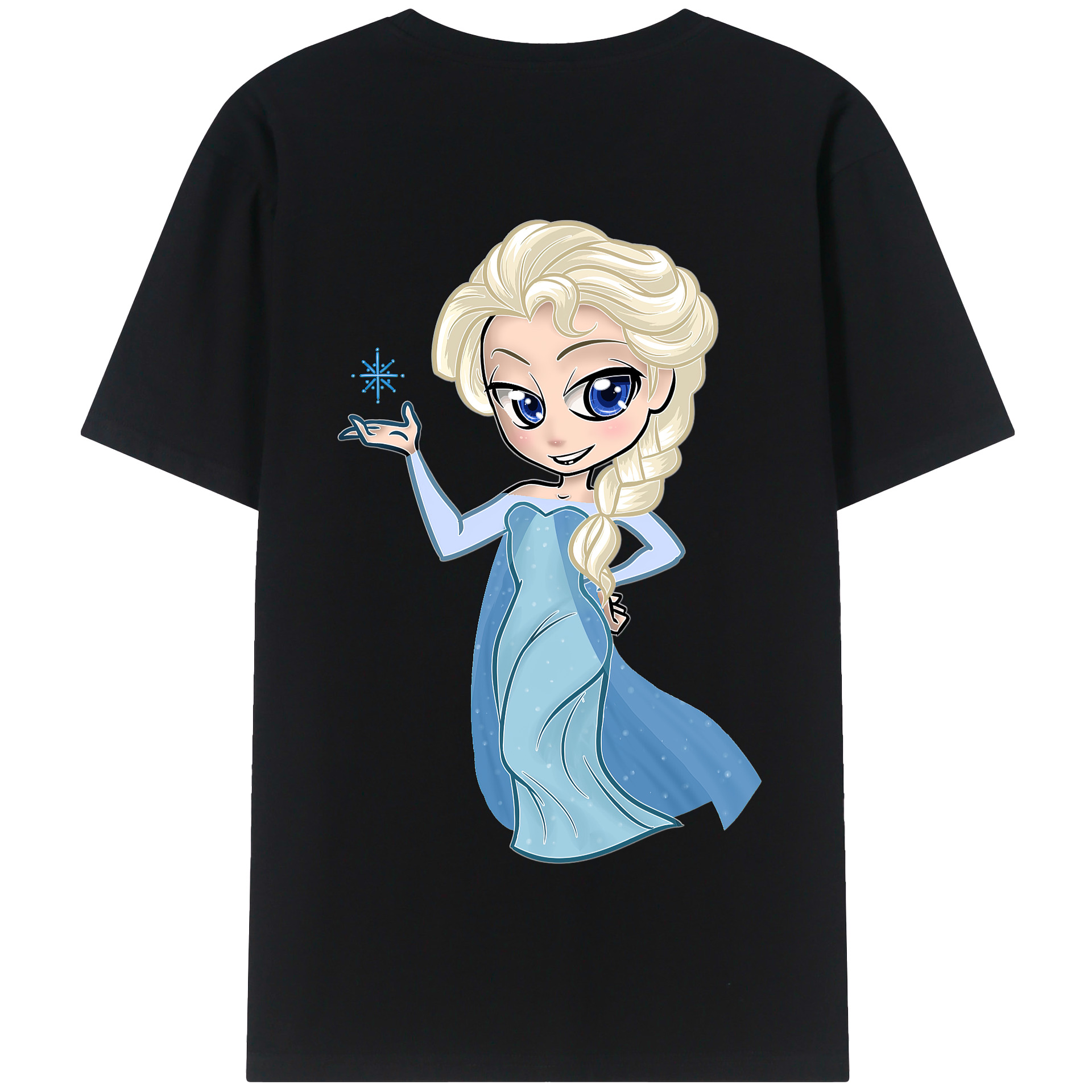 （画像用） アナと雪の女王 アンナ エルサ Frozen Anna Elsa 綿100％半袖Tシャツ（背面プリント）