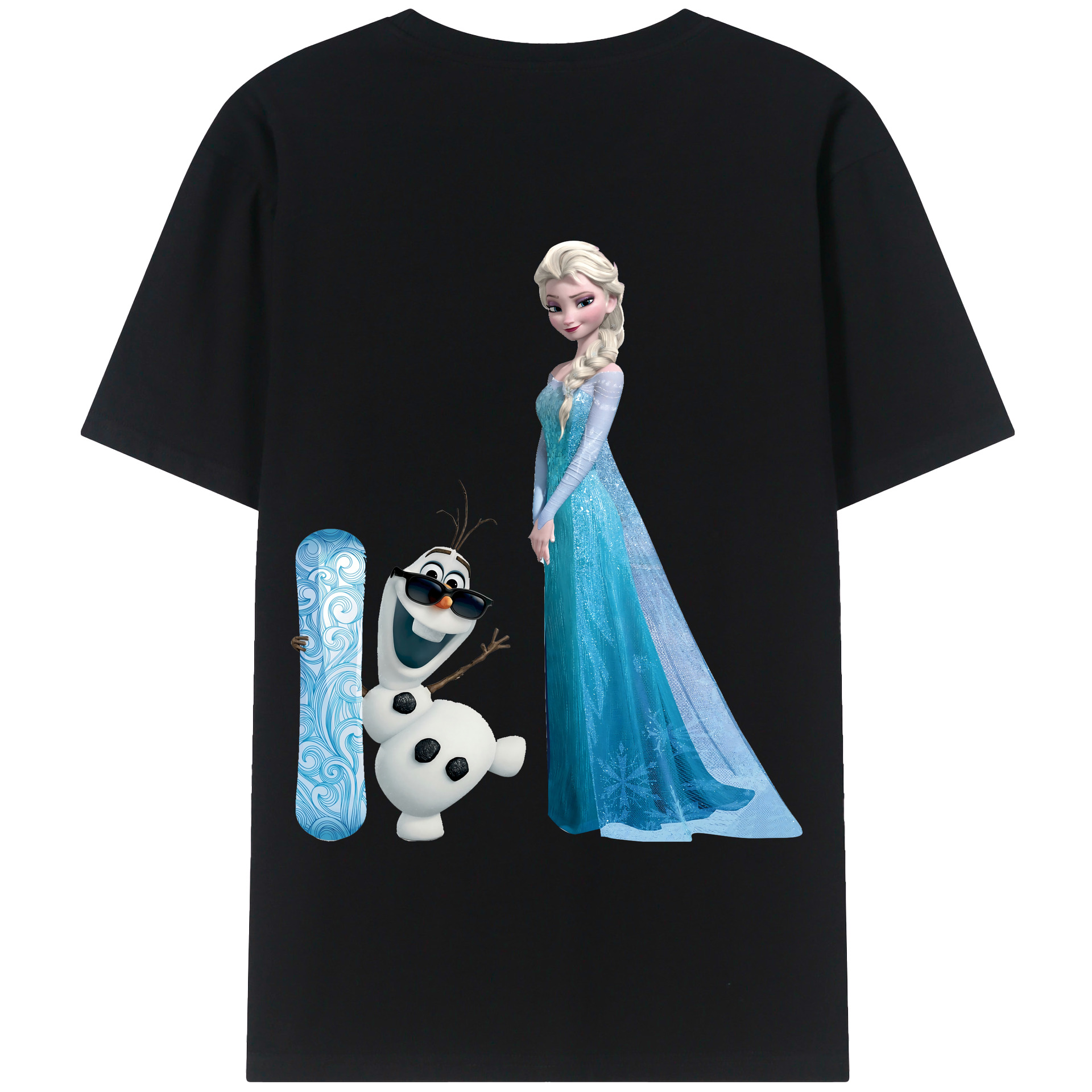 （画像用） アナと雪の女王 アンナ エルサ Frozen Anna Elsa 綿100％半袖Tシャツ（背面プリント）