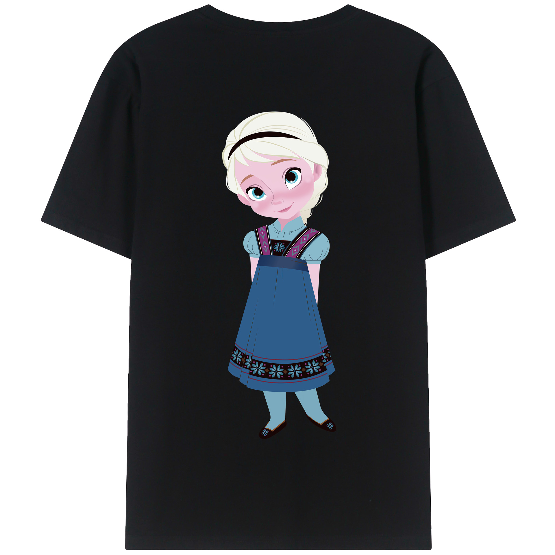 （画像用） アナと雪の女王 アンナ エルサ Frozen Anna Elsa 綿100％半袖Tシャツ（背面プリント）