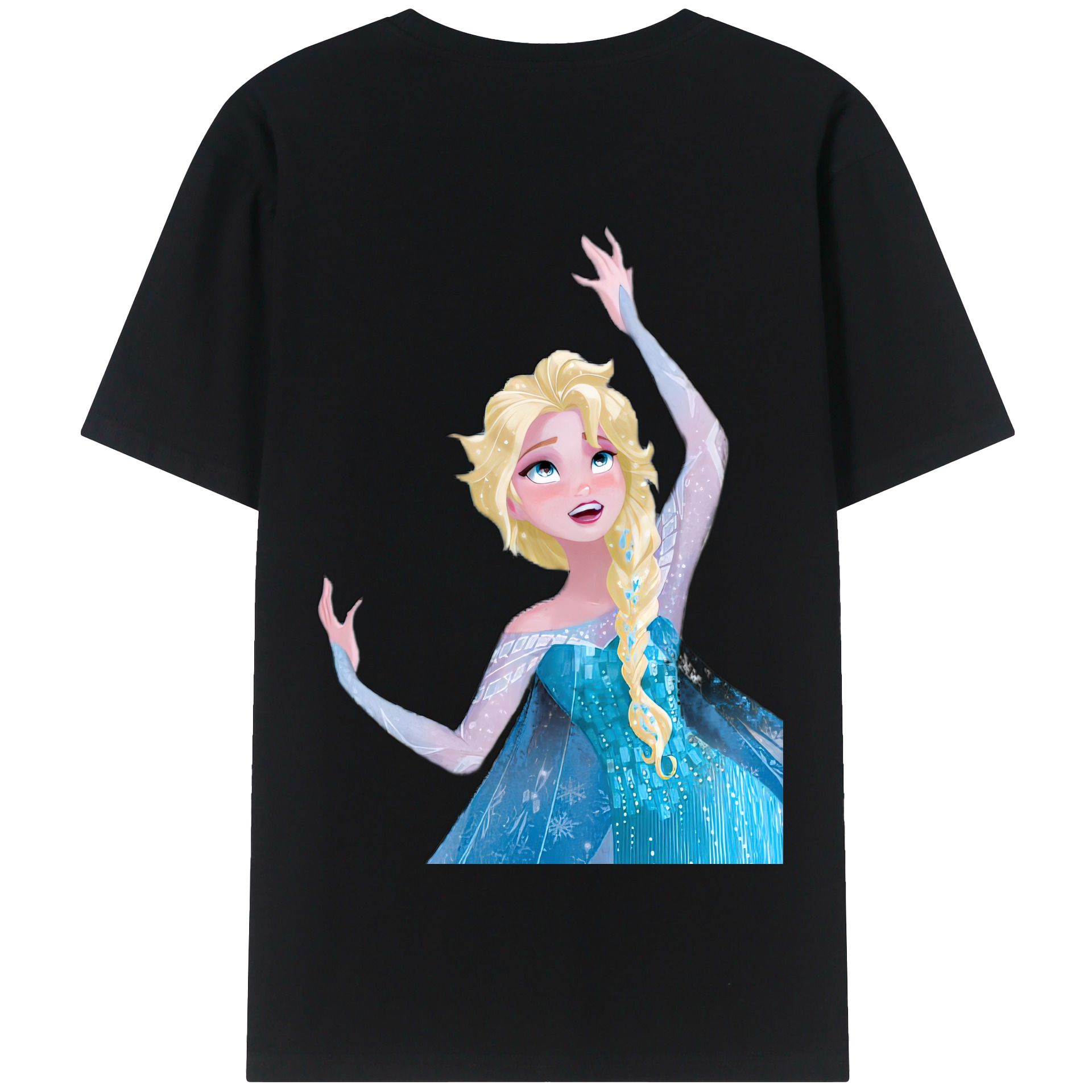 （画像用） アナと雪の女王 アンナ エルサ Frozen Anna Elsa 綿100％半袖Tシャツ（背面プリント）