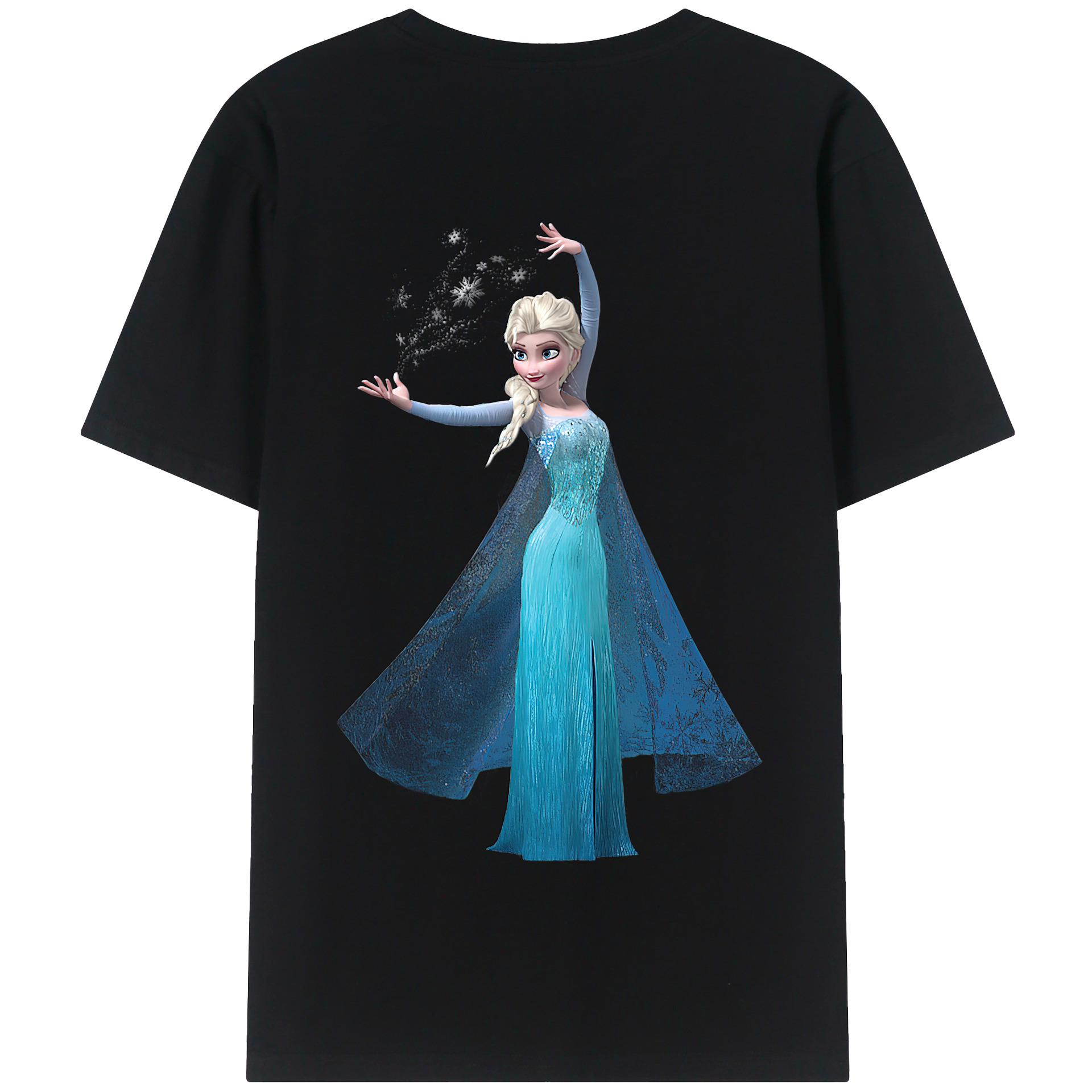 （画像用） アナと雪の女王 アンナ エルサ Frozen Anna Elsa 綿100％半袖Tシャツ（背面プリント）