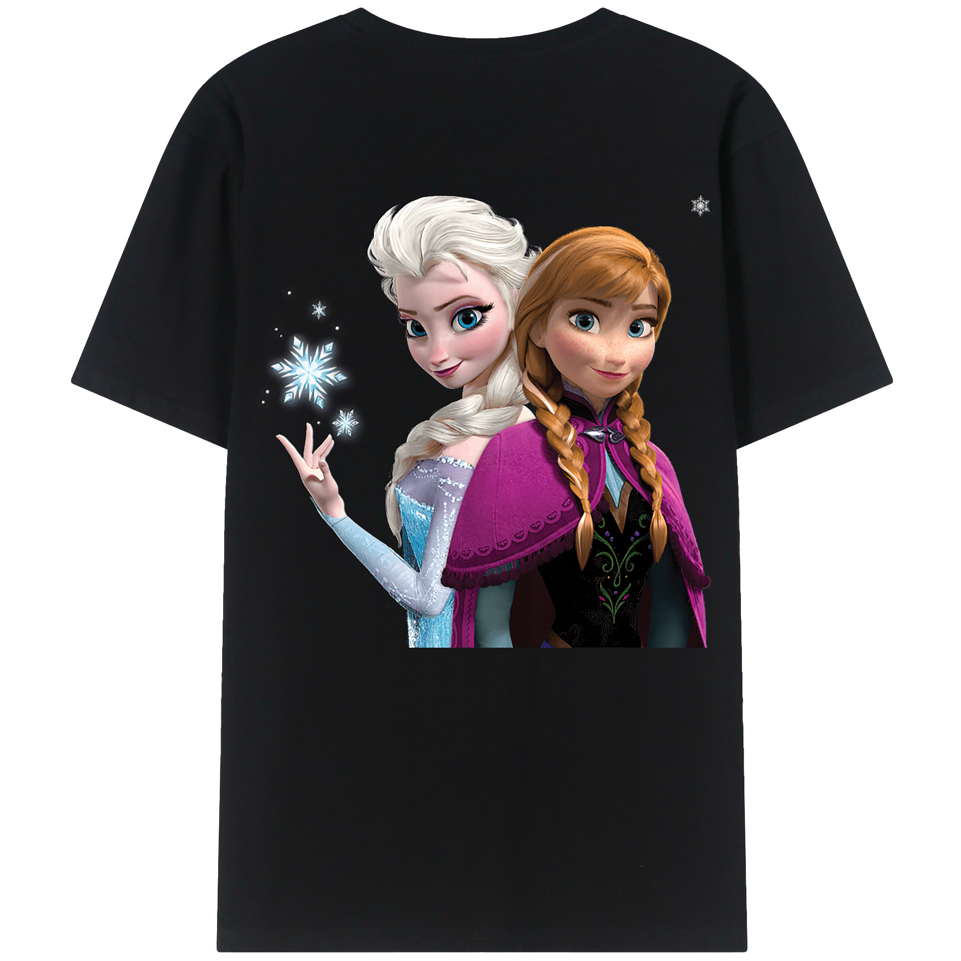 （画像用） アナと雪の女王 アンナ エルサ Frozen Anna Elsa 綿100％半袖Tシャツ（背面プリント）