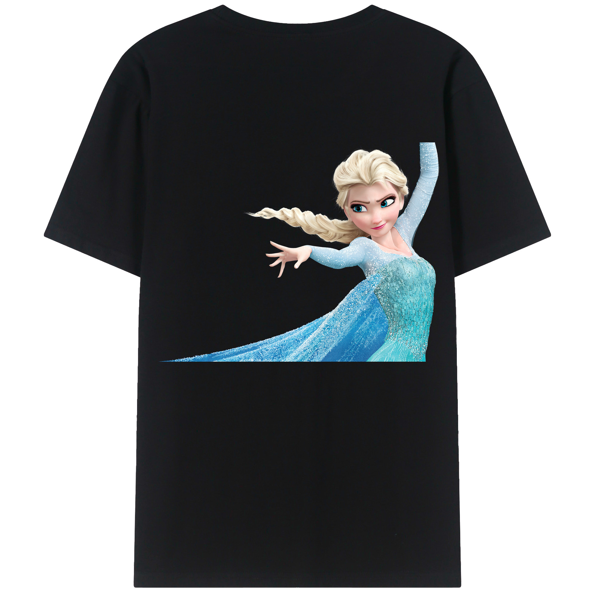 （画像用） アナと雪の女王 アンナ エルサ Frozen Anna Elsa 綿100％半袖Tシャツ（背面プリント）
