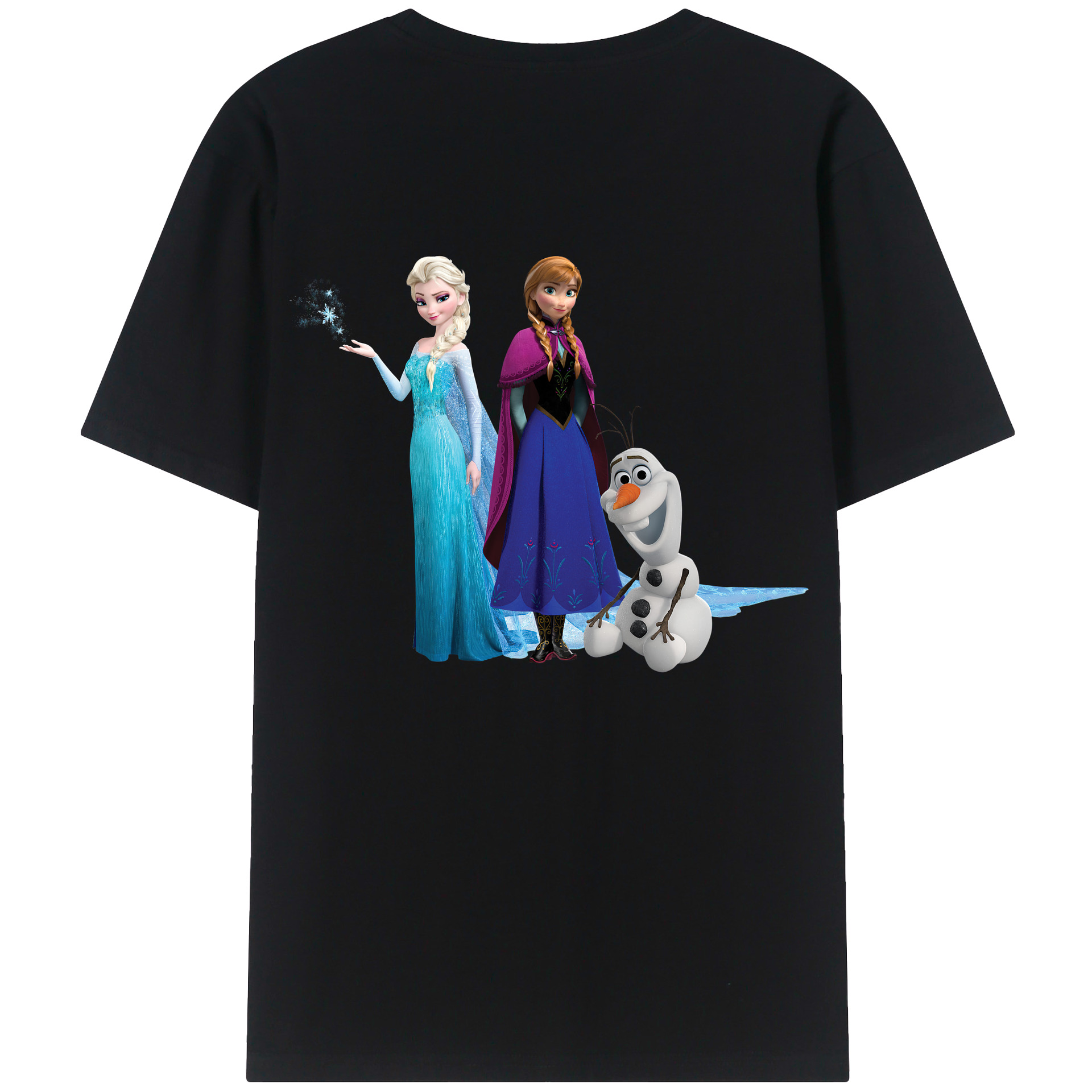 （画像用） アナと雪の女王 アンナ エルサ Frozen Anna Elsa 綿100％半袖Tシャツ（背面プリント）
