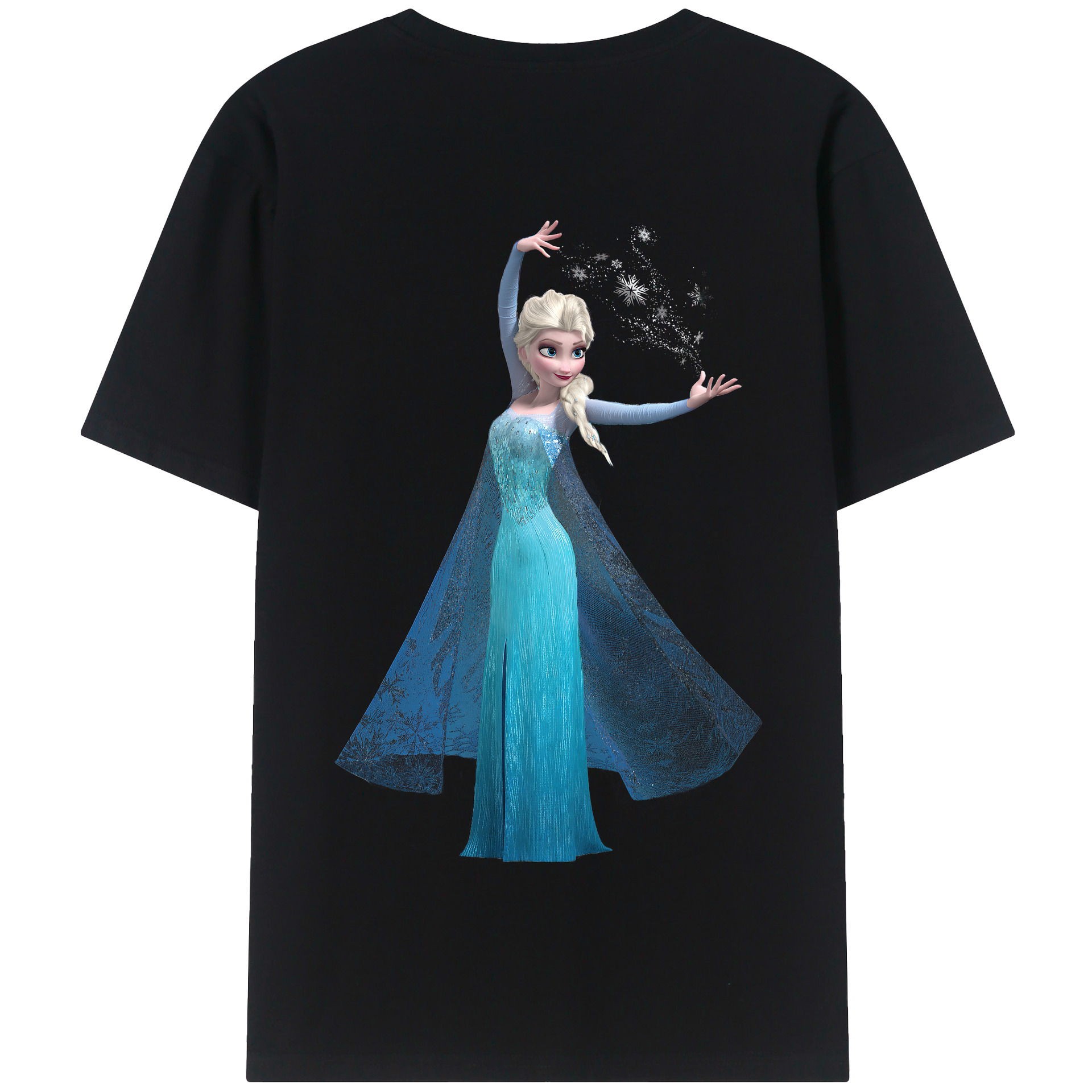 （画像用） アナと雪の女王 アンナ エルサ Frozen Anna Elsa 綿100％半袖Tシャツ（背面プリント）