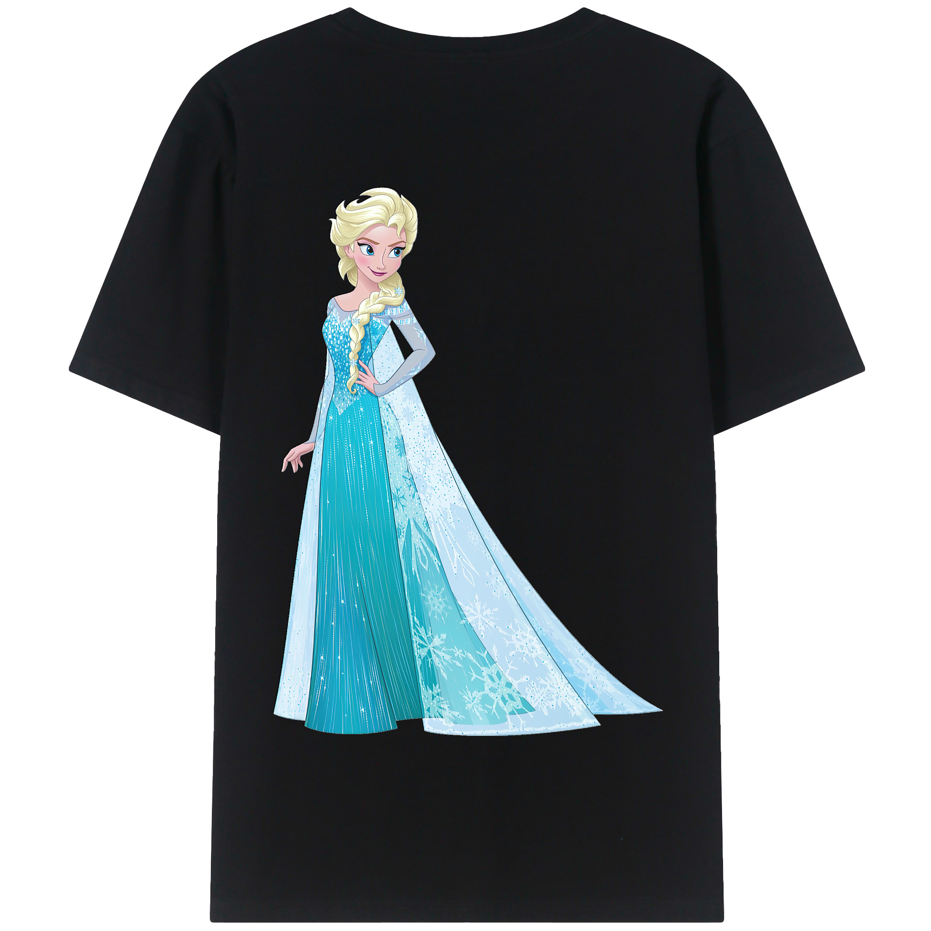 （画像用） アナと雪の女王 アンナ エルサ Frozen Anna Elsa 綿100％半袖Tシャツ（背面プリント）