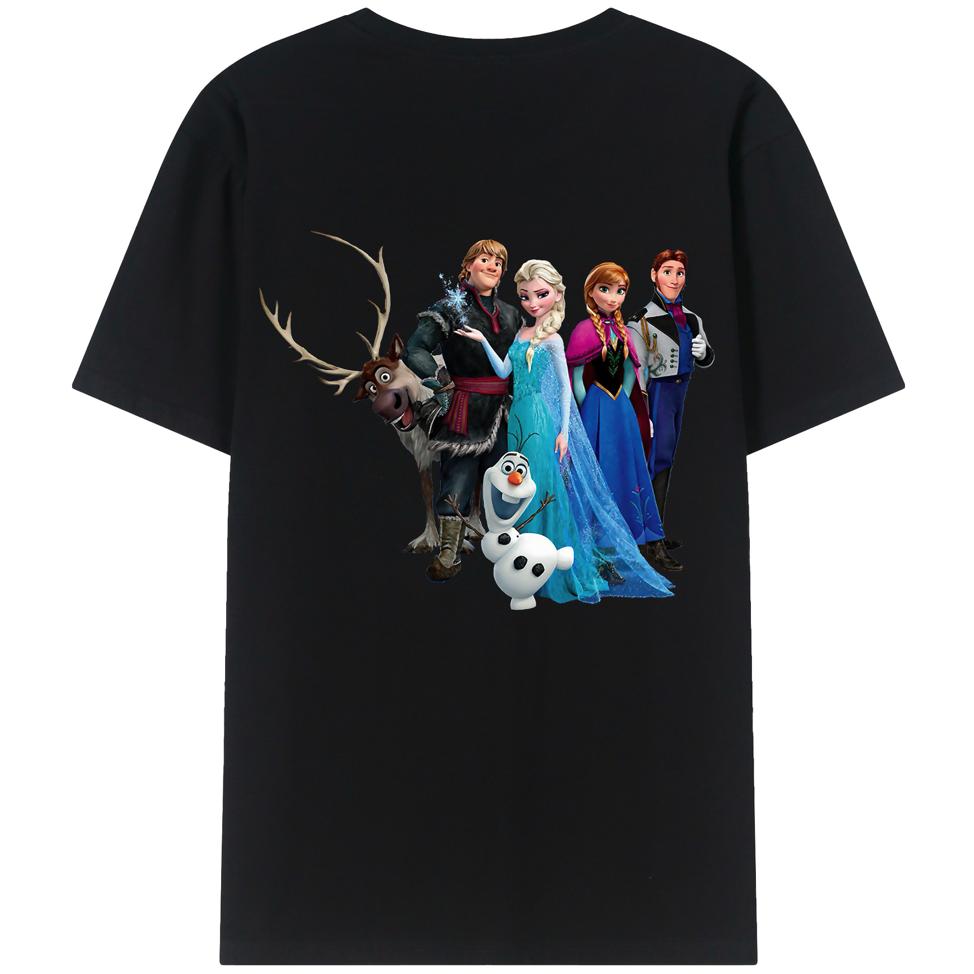 （画像用） アナと雪の女王 アンナ エルサ Frozen Anna Elsa 綿100％半袖Tシャツ（背面プリント）