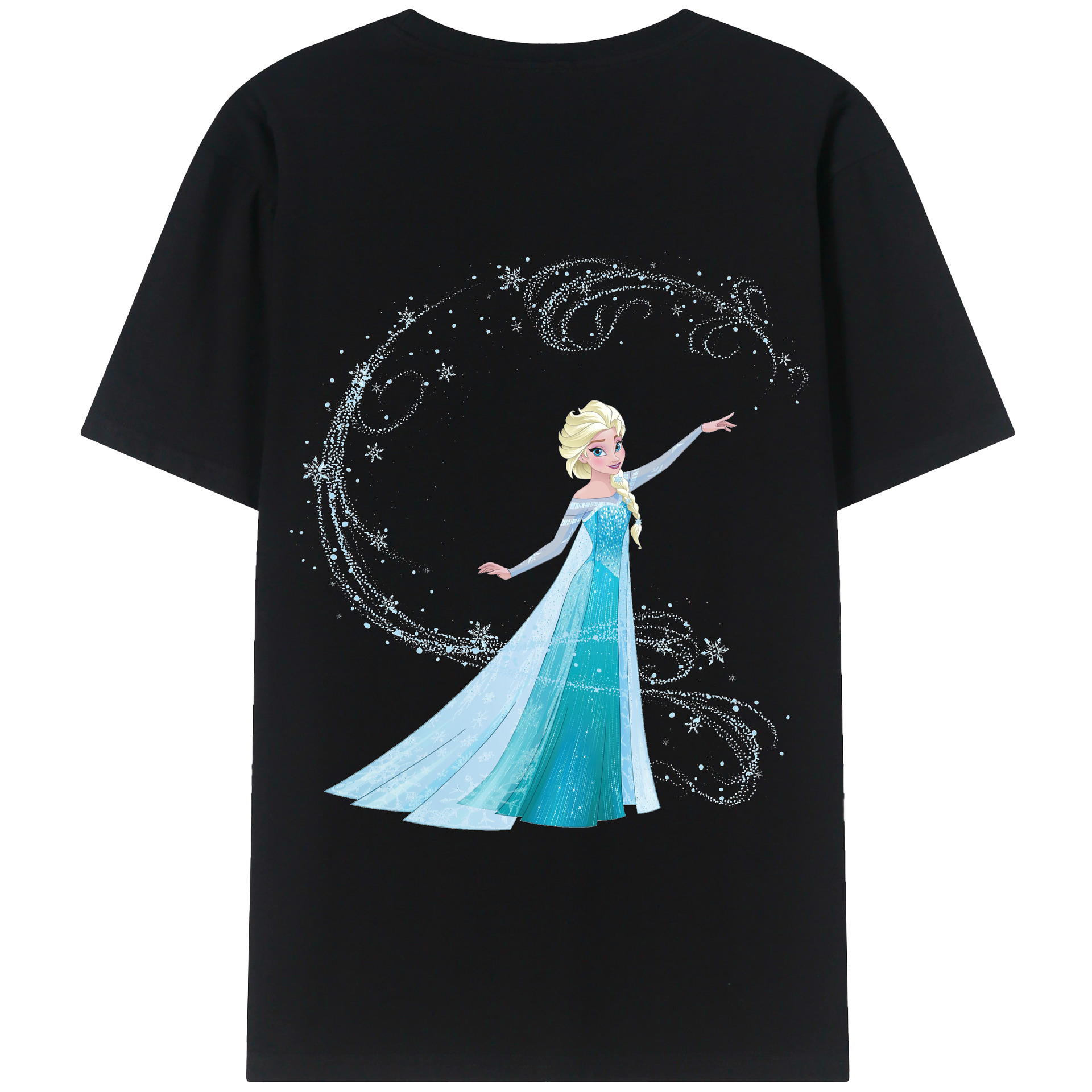 （画像用） アナと雪の女王 アンナ エルサ Frozen Anna Elsa 綿100％半袖Tシャツ（背面プリント）
