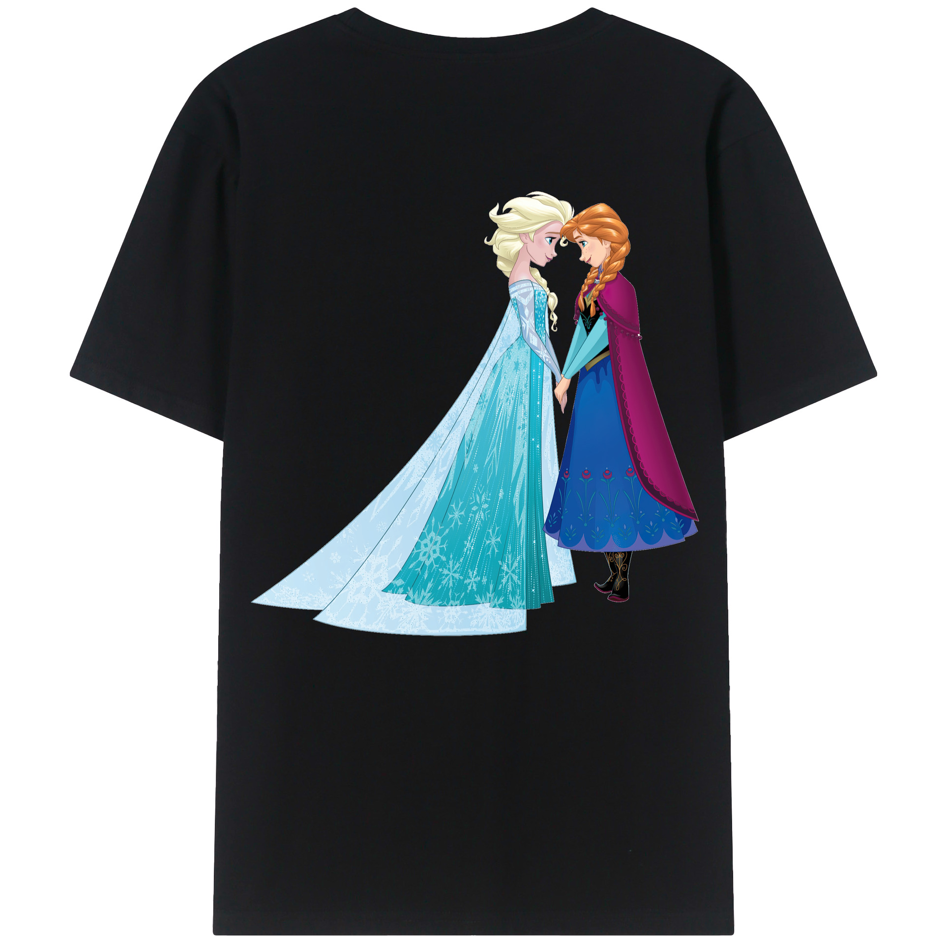 （画像用） アナと雪の女王 アンナ エルサ Frozen Anna Elsa 綿100％半袖Tシャツ（背面プリント）