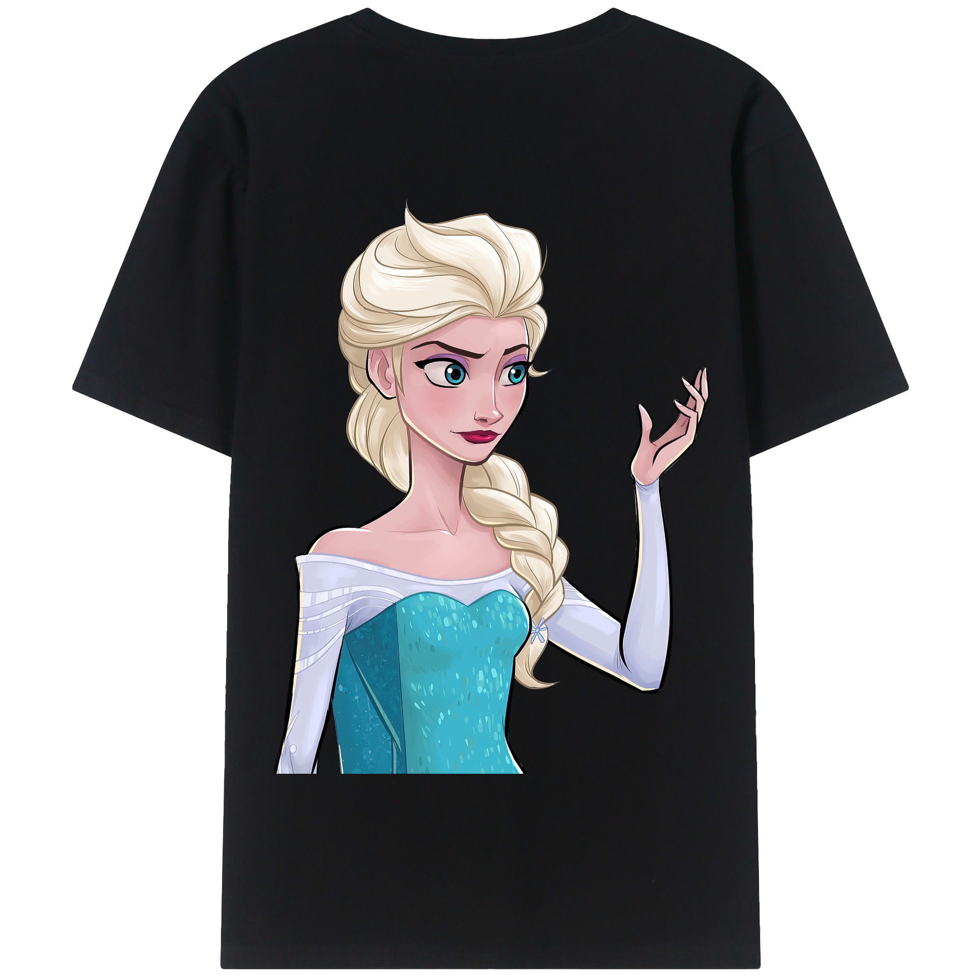 （画像用） アナと雪の女王 アンナ エルサ Frozen Anna Elsa 綿100％半袖Tシャツ（背面プリント）