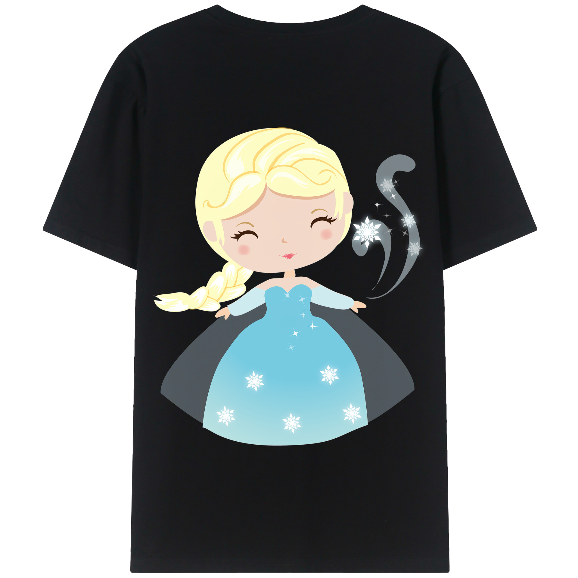 （画像用） アナと雪の女王 アンナ エルサ Frozen Anna Elsa 綿100％半袖Tシャツ（背面プリント）
