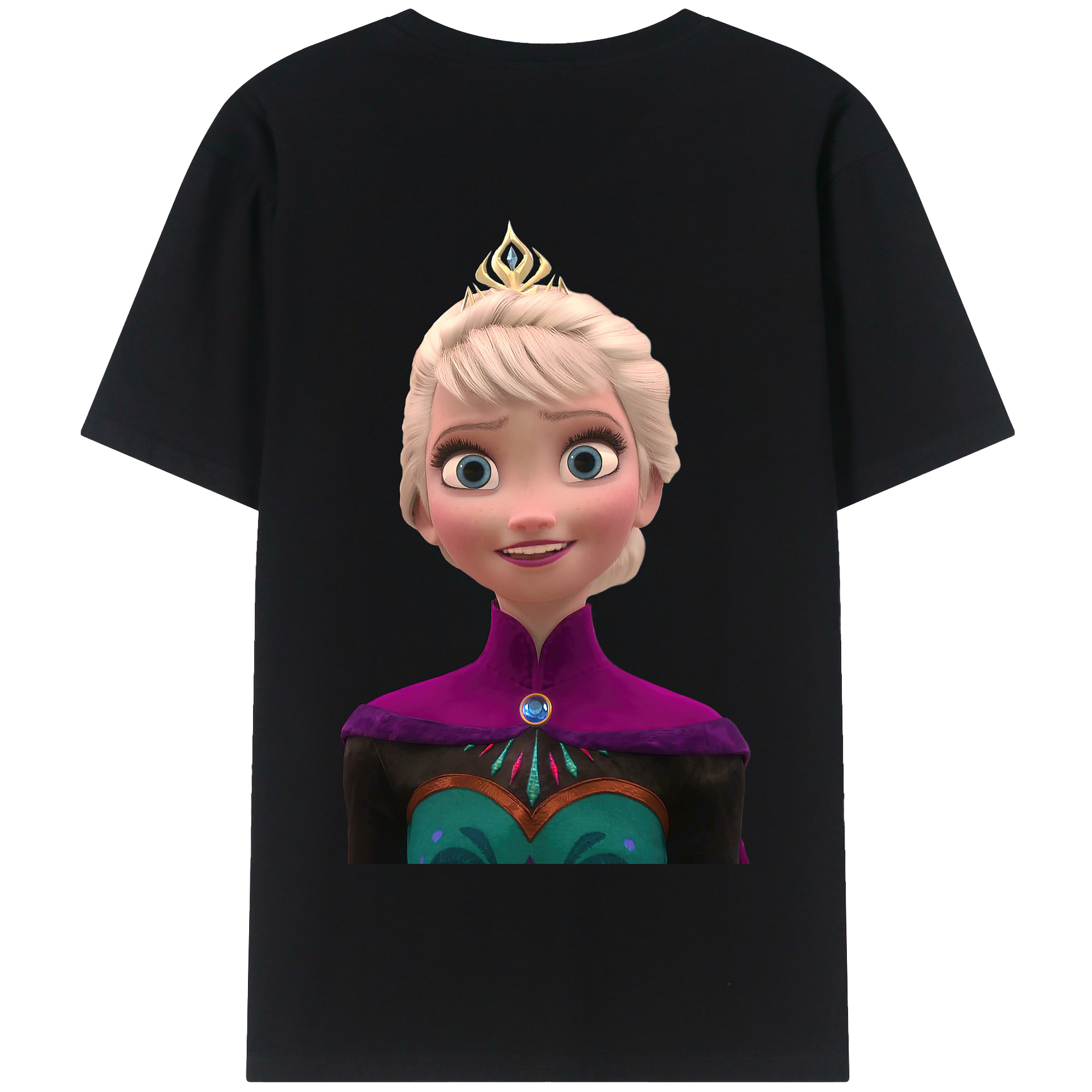（画像用） アナと雪の女王 アンナ エルサ Frozen Anna Elsa 綿100％半袖Tシャツ（背面プリント）