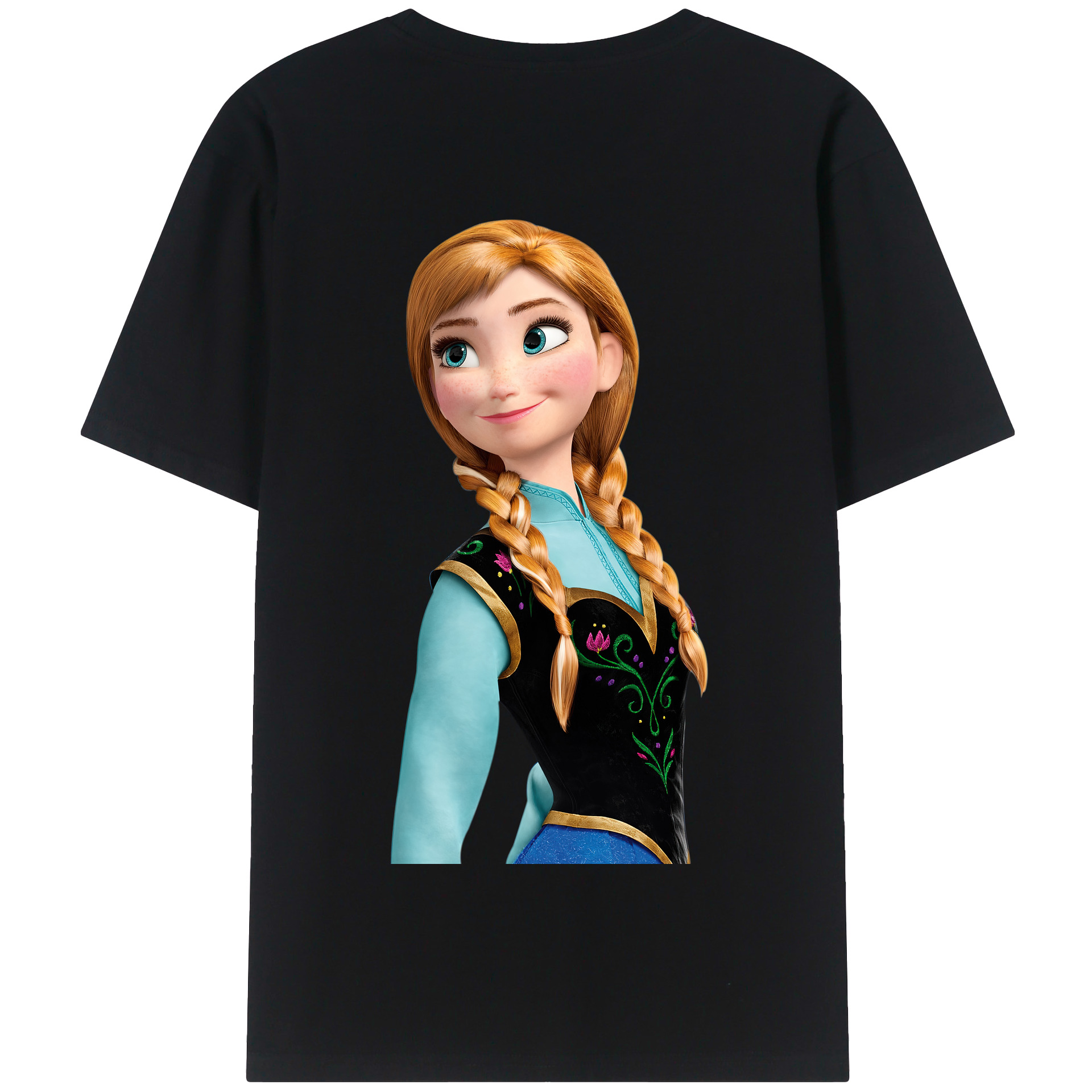 （画像用） アナと雪の女王 アンナ エルサ Frozen Anna Elsa 綿100％半袖Tシャツ（背面プリント）