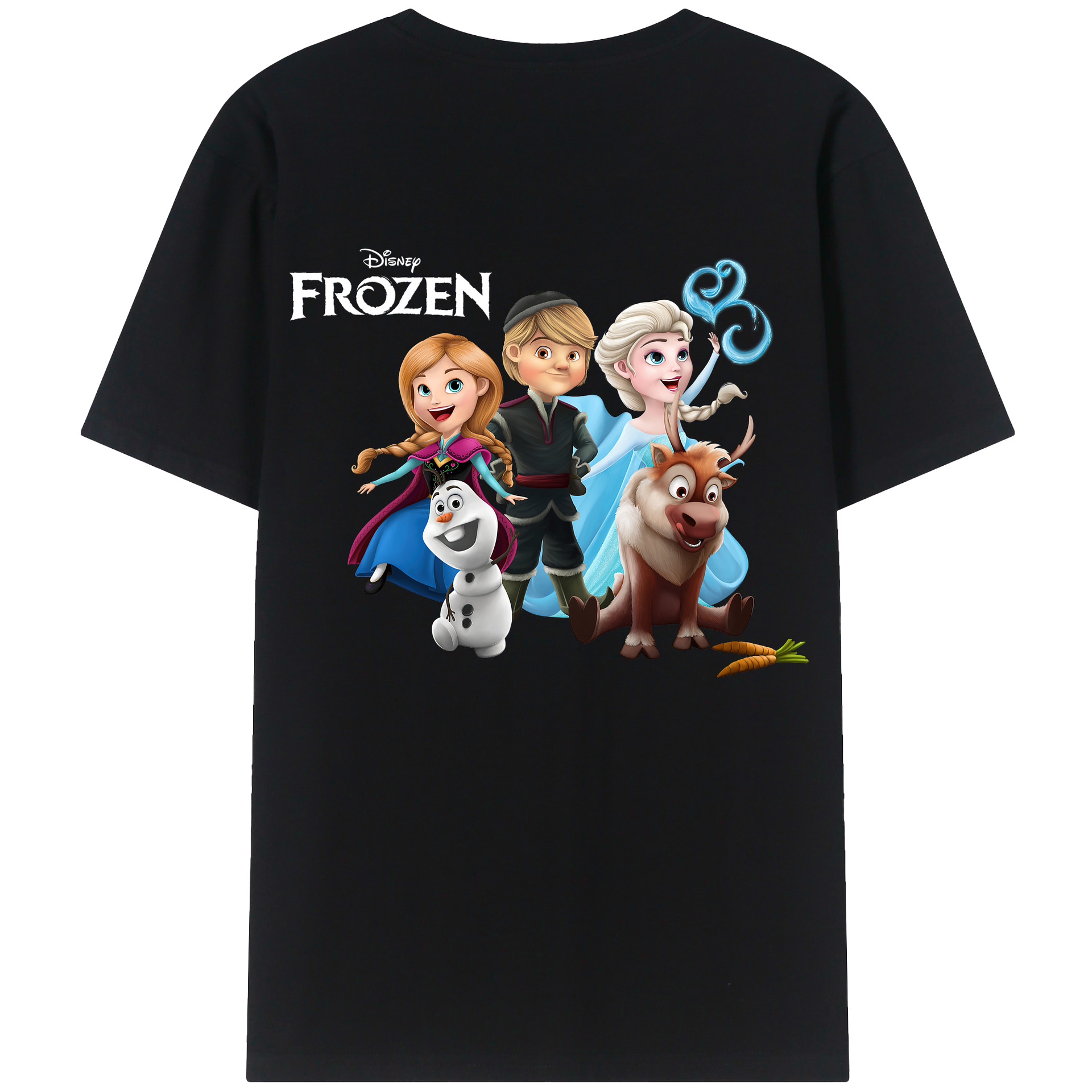 （画像用） アナと雪の女王 アンナ エルサ Frozen Anna Elsa 綿100％半袖Tシャツ（背面プリント）