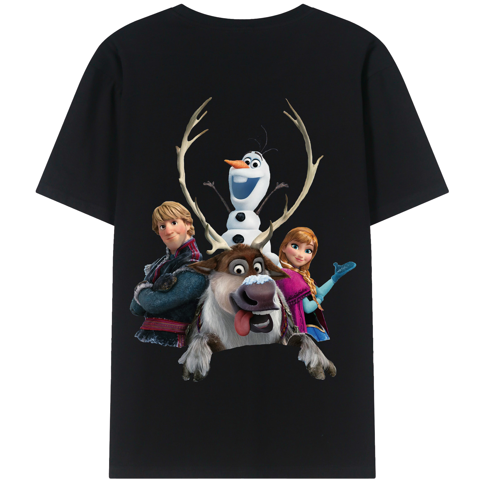 （画像用） アナと雪の女王 アンナ エルサ Frozen Anna Elsa 綿100％半袖Tシャツ（背面プリント）