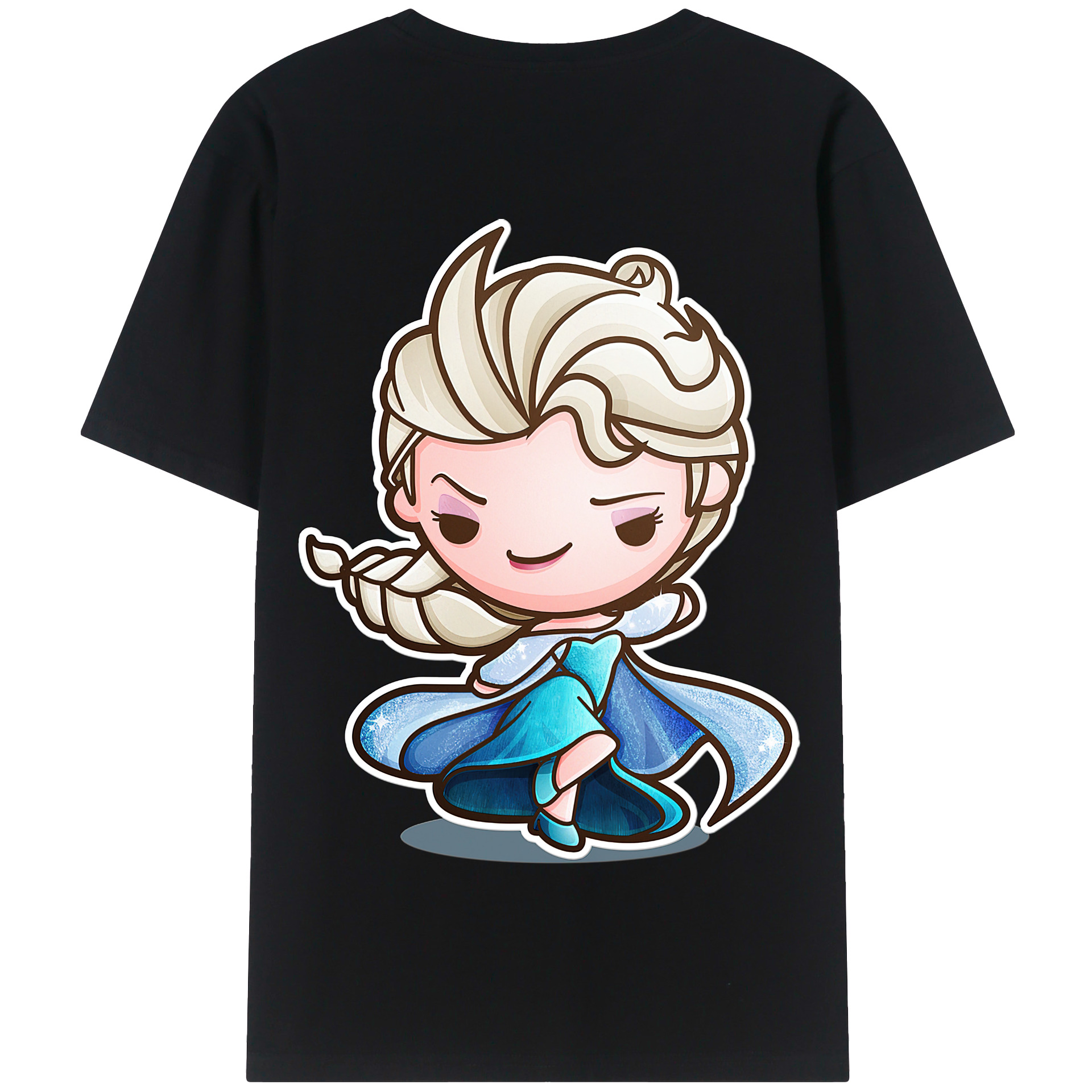 （画像用） アナと雪の女王 アンナ エルサ Frozen Anna Elsa 綿100％半袖Tシャツ（背面プリント）