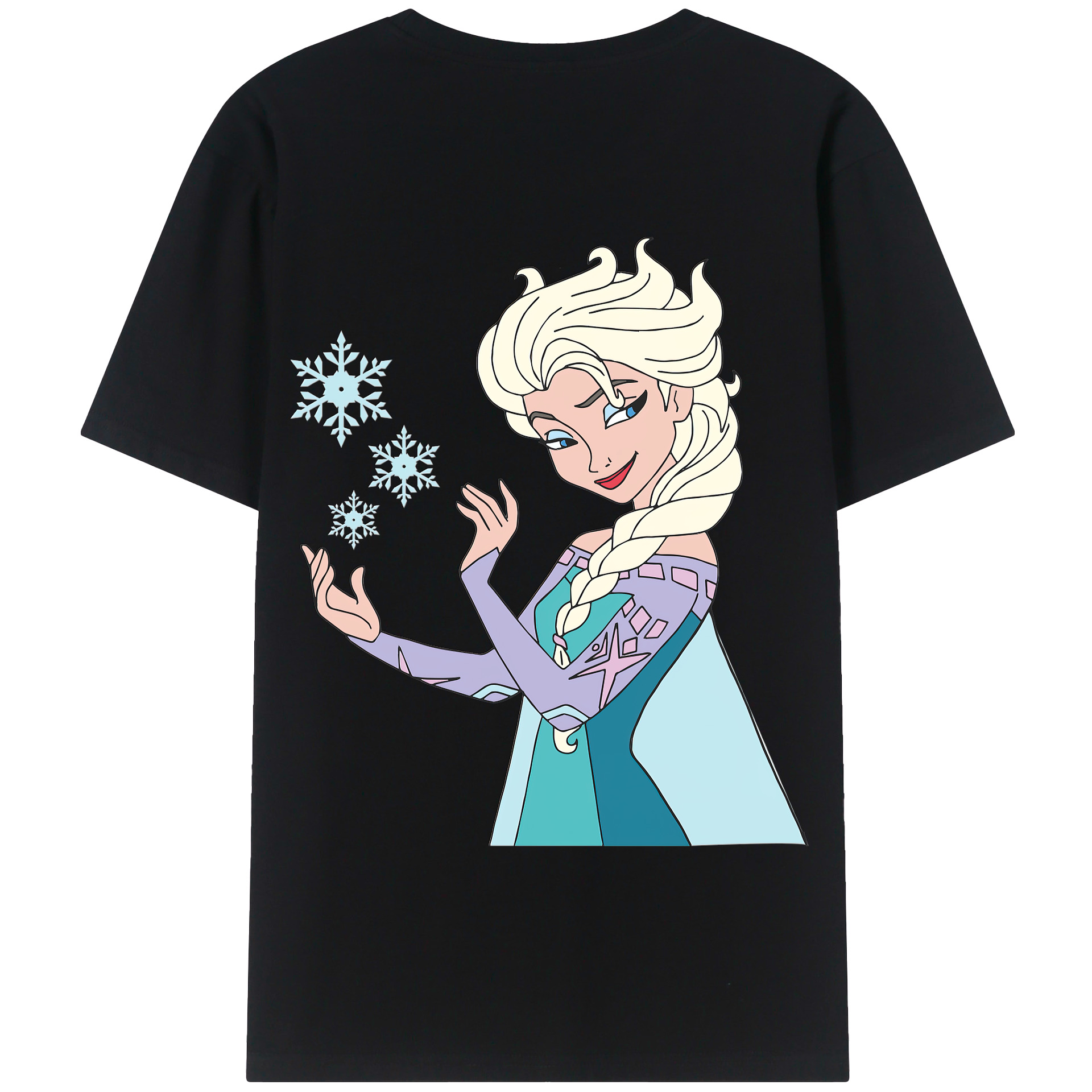 （画像用） アナと雪の女王 アンナ エルサ Frozen Anna Elsa 綿100％半袖Tシャツ（背面プリント）