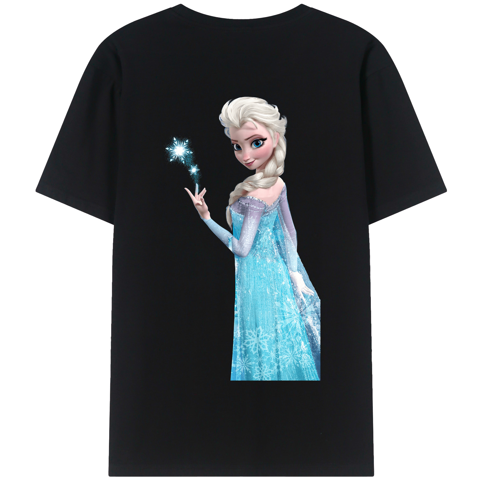 （画像用） アナと雪の女王 アンナ エルサ Frozen Anna Elsa 綿100％半袖Tシャツ（背面プリント）