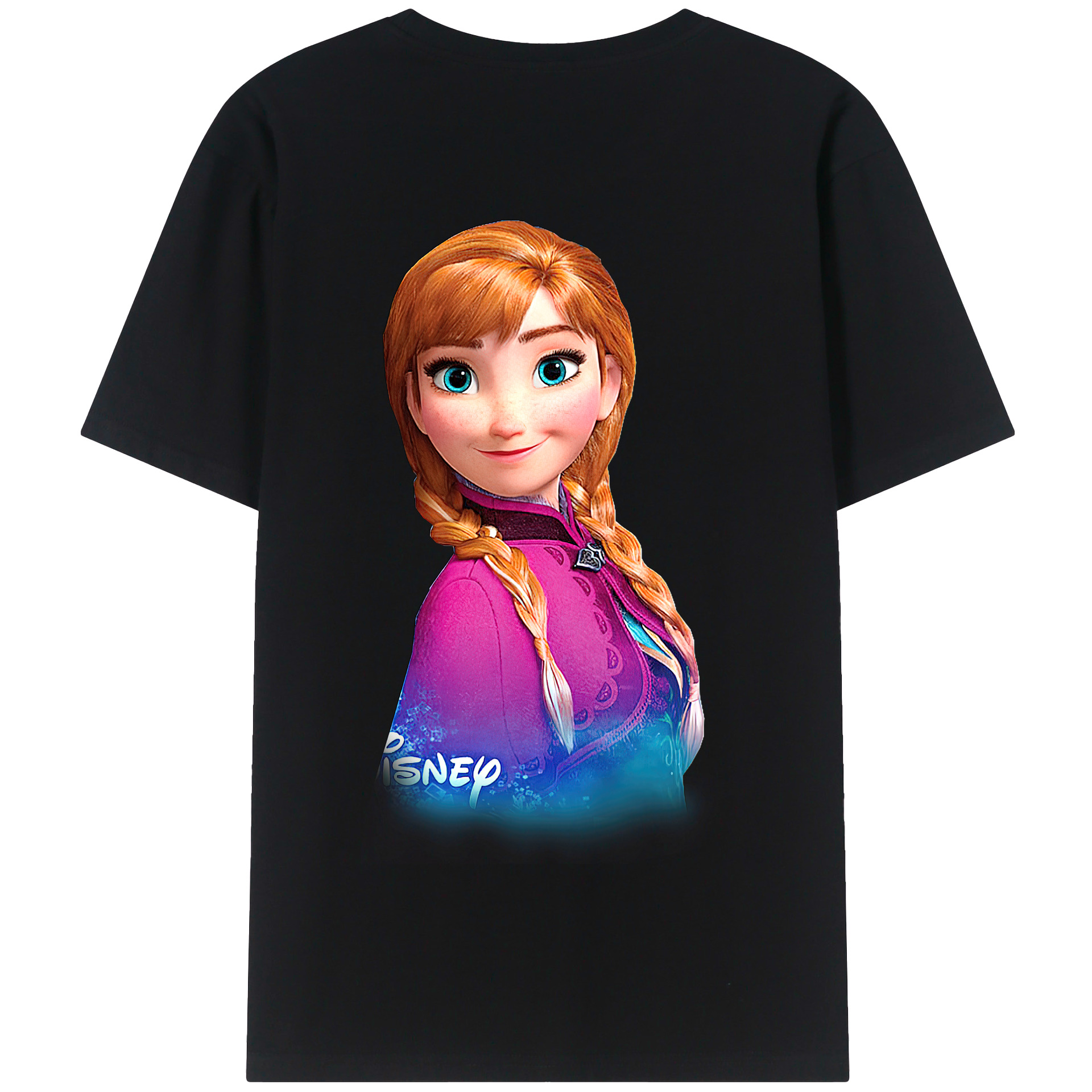 （画像用） アナと雪の女王 アンナ エルサ Frozen Anna Elsa 綿100％半袖Tシャツ（背面プリント）