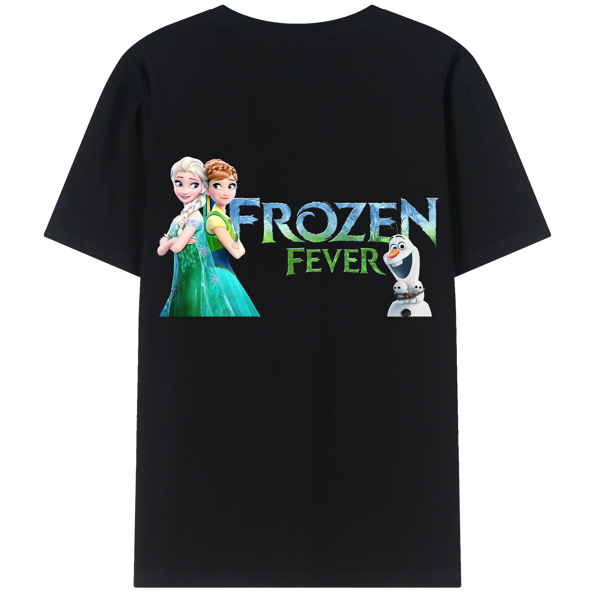 （画像用） アナと雪の女王 アンナ エルサ Frozen Anna Elsa 綿100％半袖Tシャツ（背面プリント）