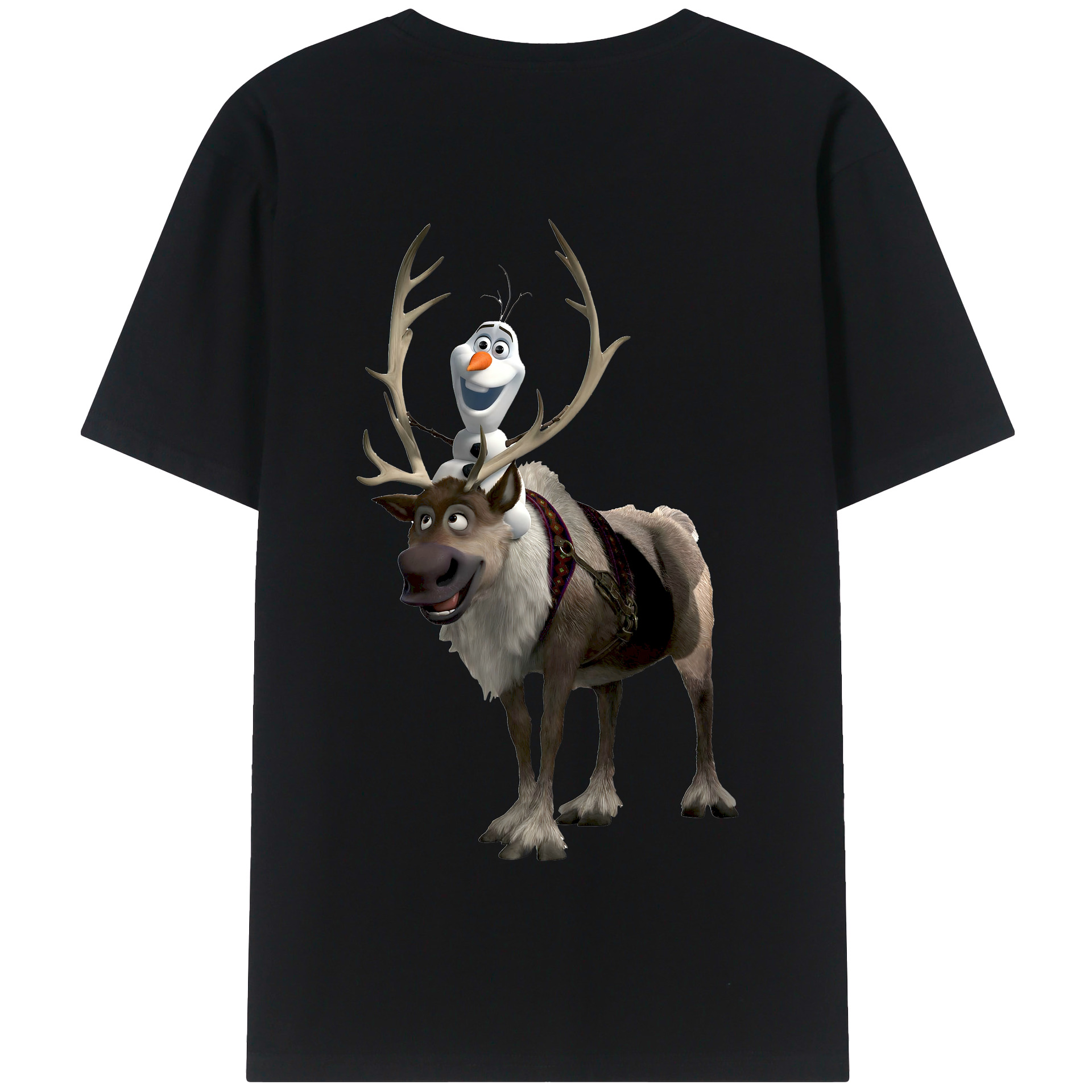 （画像用） アナと雪の女王 アンナ エルサ Frozen Anna Elsa 綿100％半袖Tシャツ（背面プリント）
