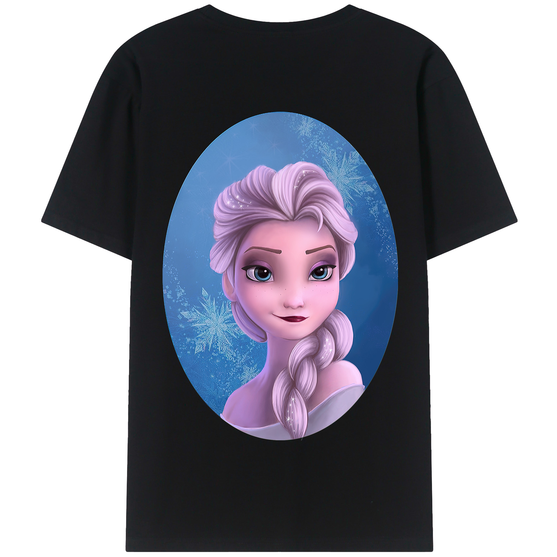 （画像用） アナと雪の女王 アンナ エルサ Frozen Anna Elsa 綿100％半袖Tシャツ（背面プリント）