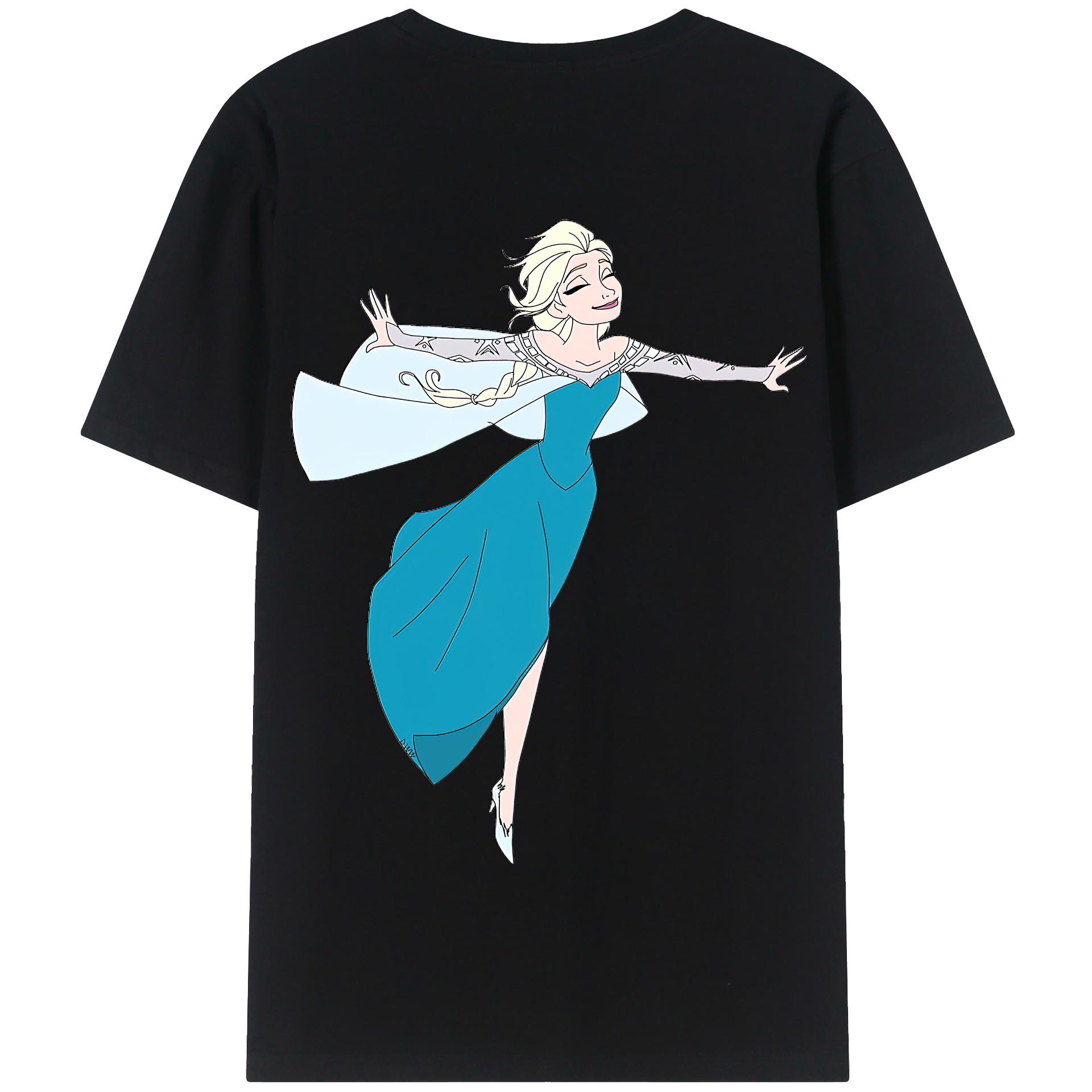 （画像用） アナと雪の女王 アンナ エルサ Frozen Anna Elsa 綿100％半袖Tシャツ（背面プリント）