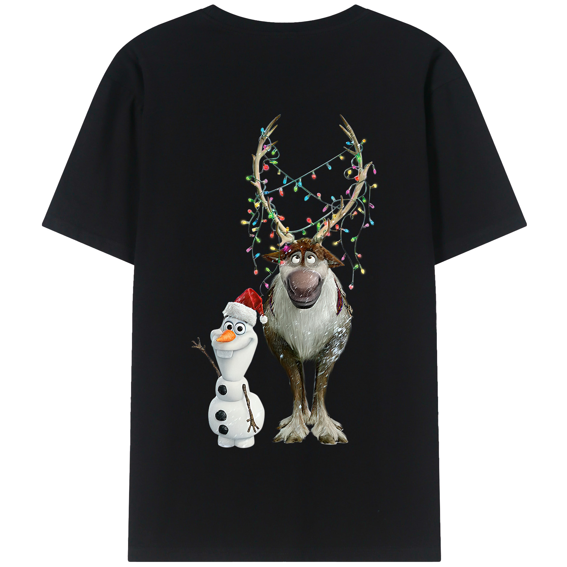 （画像用） アナと雪の女王 アンナ エルサ Frozen Anna Elsa 綿100％半袖Tシャツ（背面プリント）