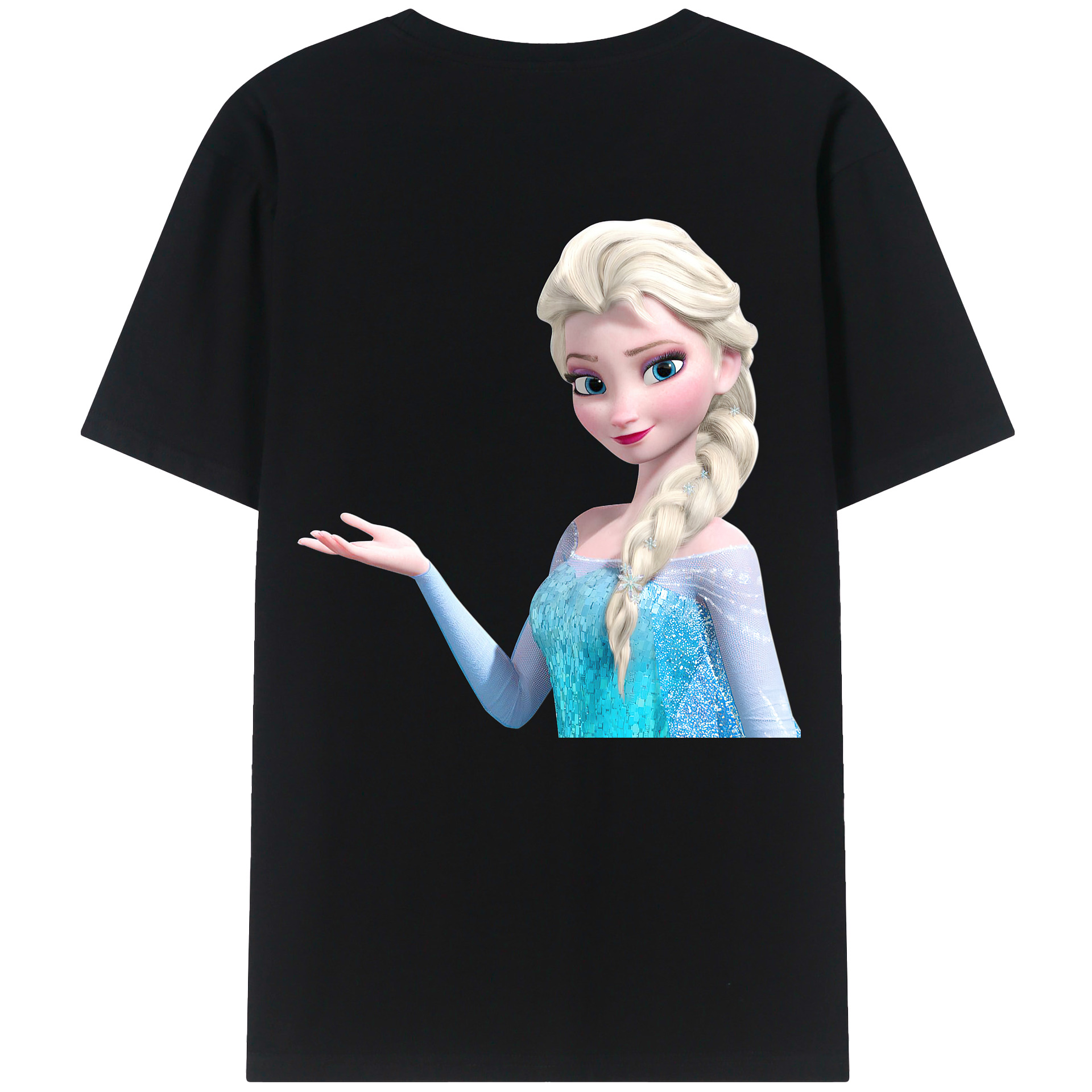 （画像用） アナと雪の女王 アンナ エルサ Frozen Anna Elsa 綿100％半袖Tシャツ（背面プリント）