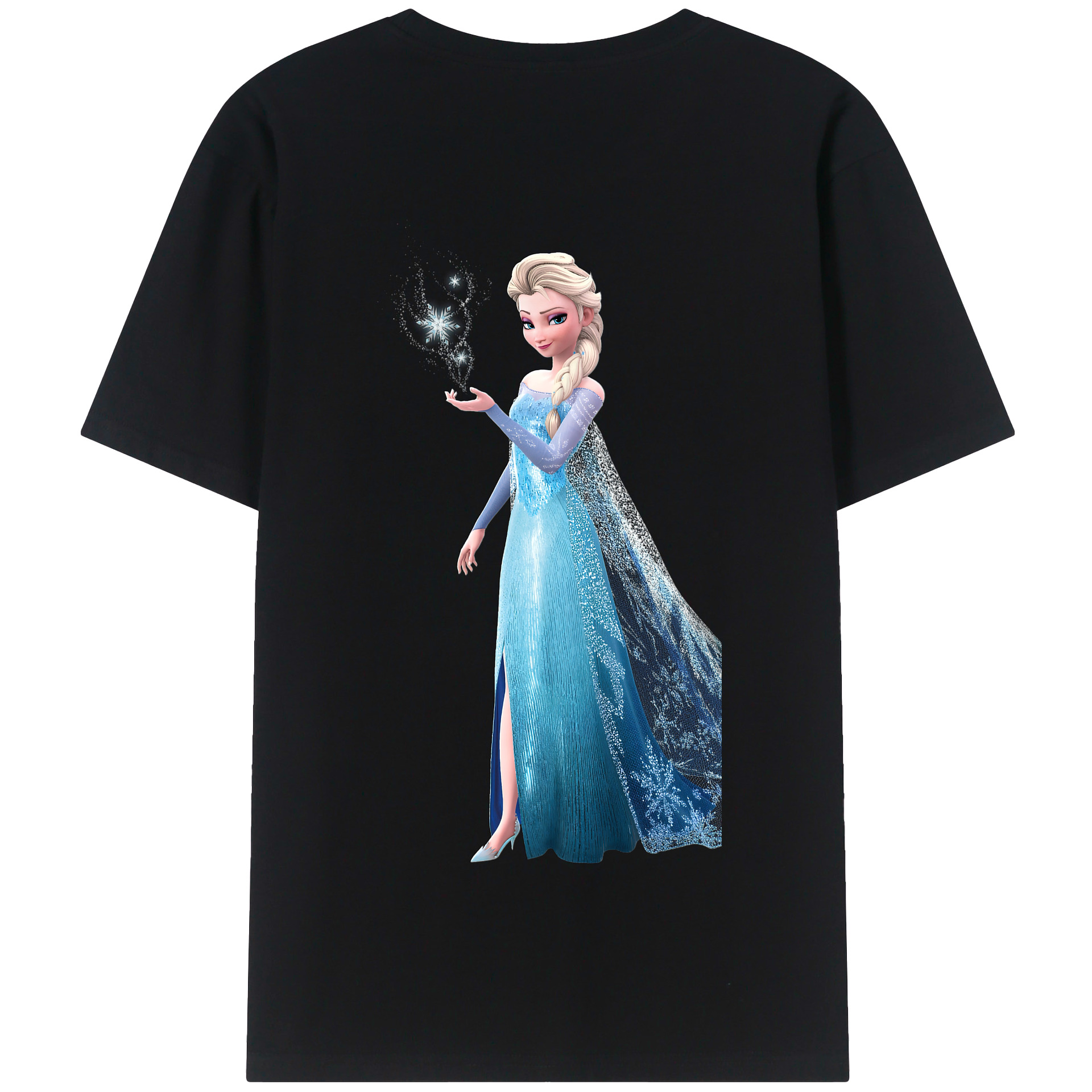 （画像用） アナと雪の女王 アンナ エルサ Frozen Anna Elsa 綿100％半袖Tシャツ（背面プリント）