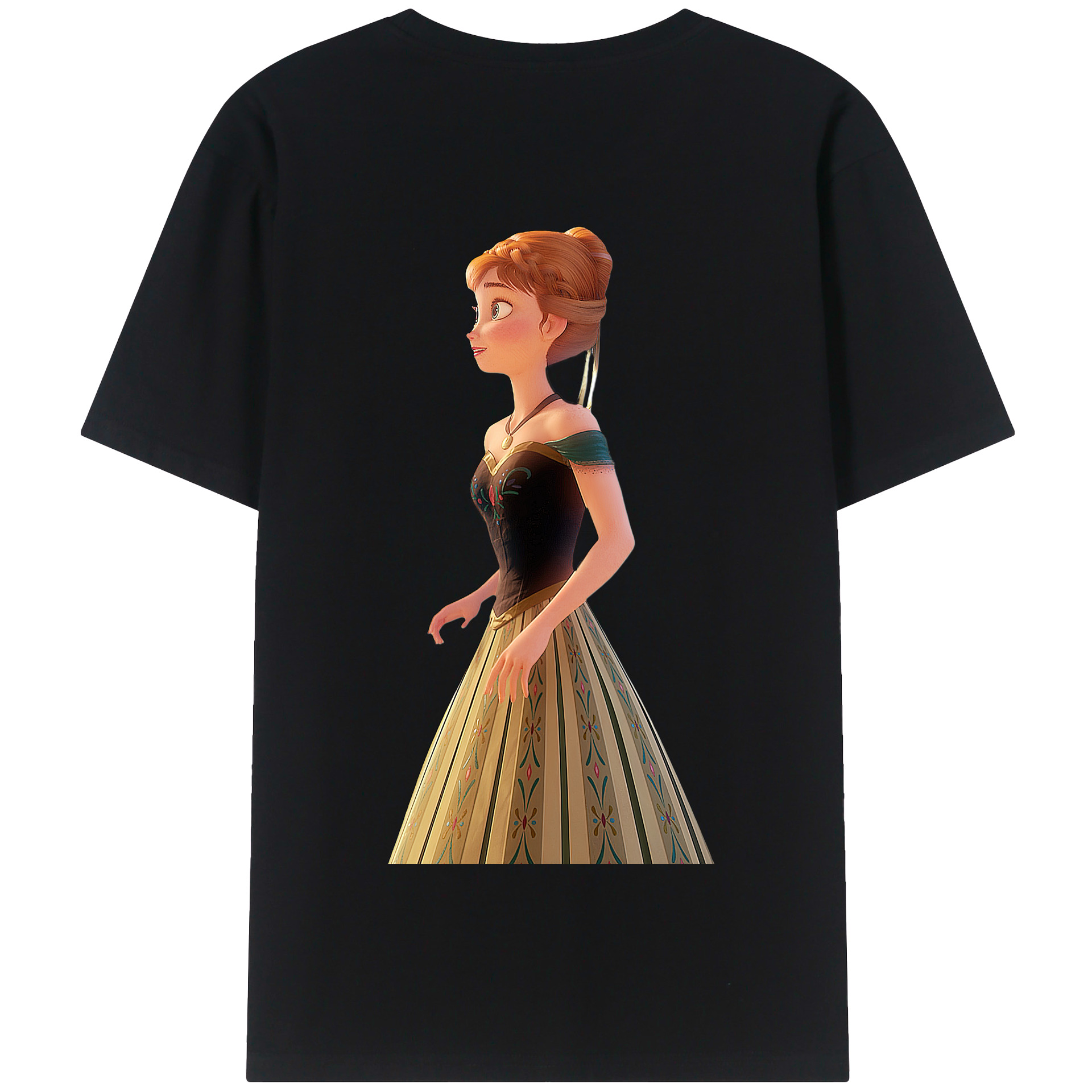（画像用） アナと雪の女王 アンナ エルサ Frozen Anna Elsa 綿100％半袖Tシャツ（背面プリント）