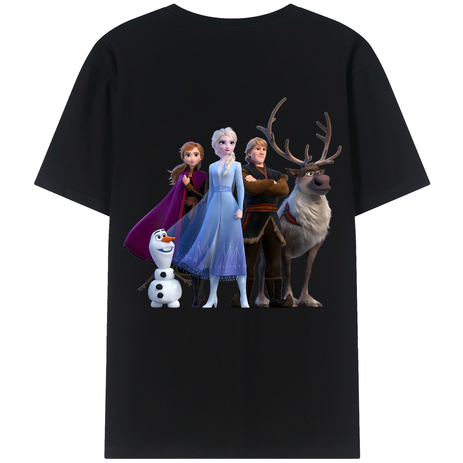 （画像用） アナと雪の女王 アンナ エルサ Frozen Anna Elsa 綿100％半袖Tシャツ（背面プリント）
