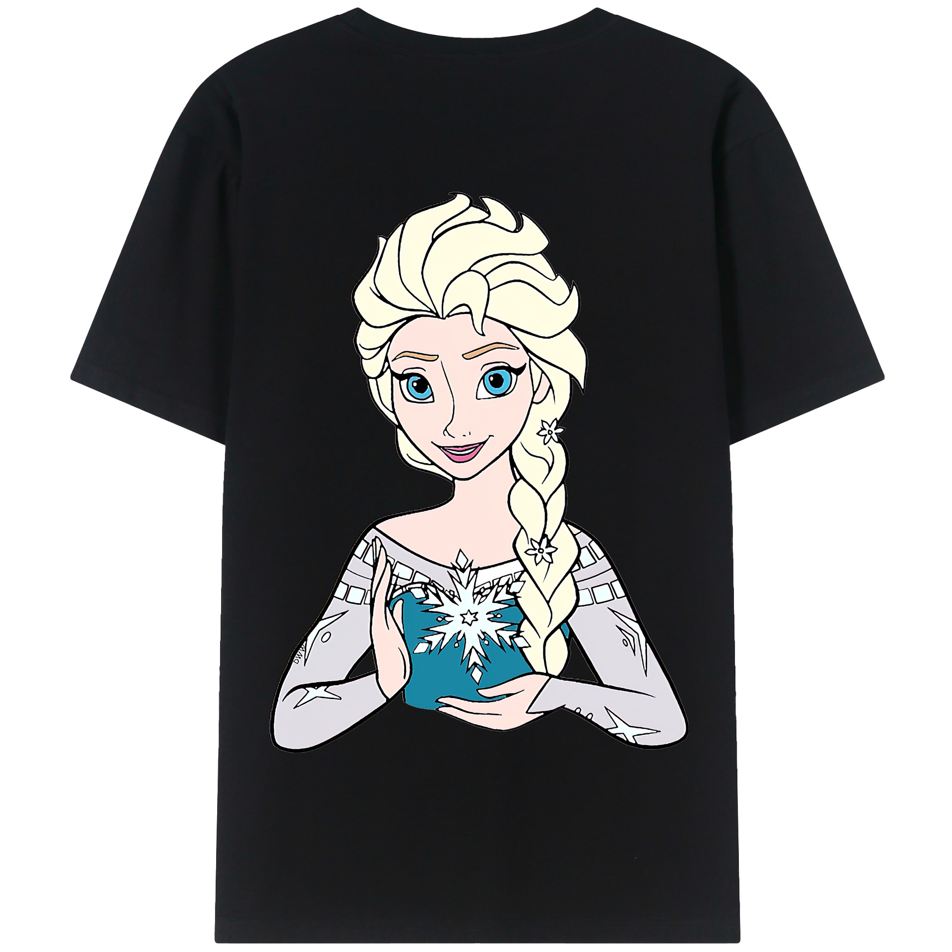 （画像用） アナと雪の女王 アンナ エルサ Frozen Anna Elsa 綿100％半袖Tシャツ（背面プリント）