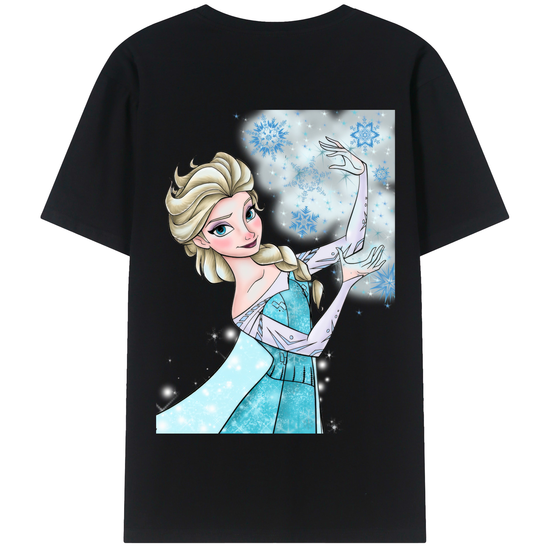 （画像用） アナと雪の女王 アンナ エルサ Frozen Anna Elsa 綿100％半袖Tシャツ（背面プリント）