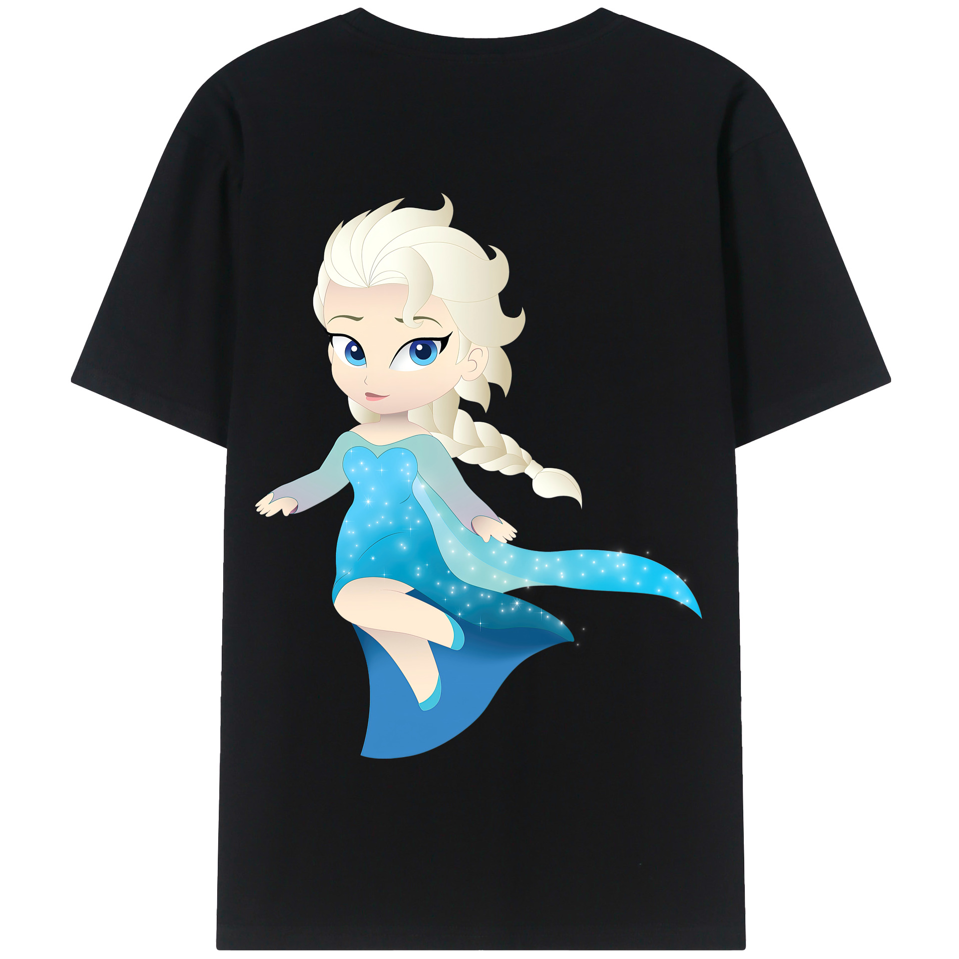（画像用） アナと雪の女王 アンナ エルサ Frozen Anna Elsa 綿100％半袖Tシャツ（背面プリント）