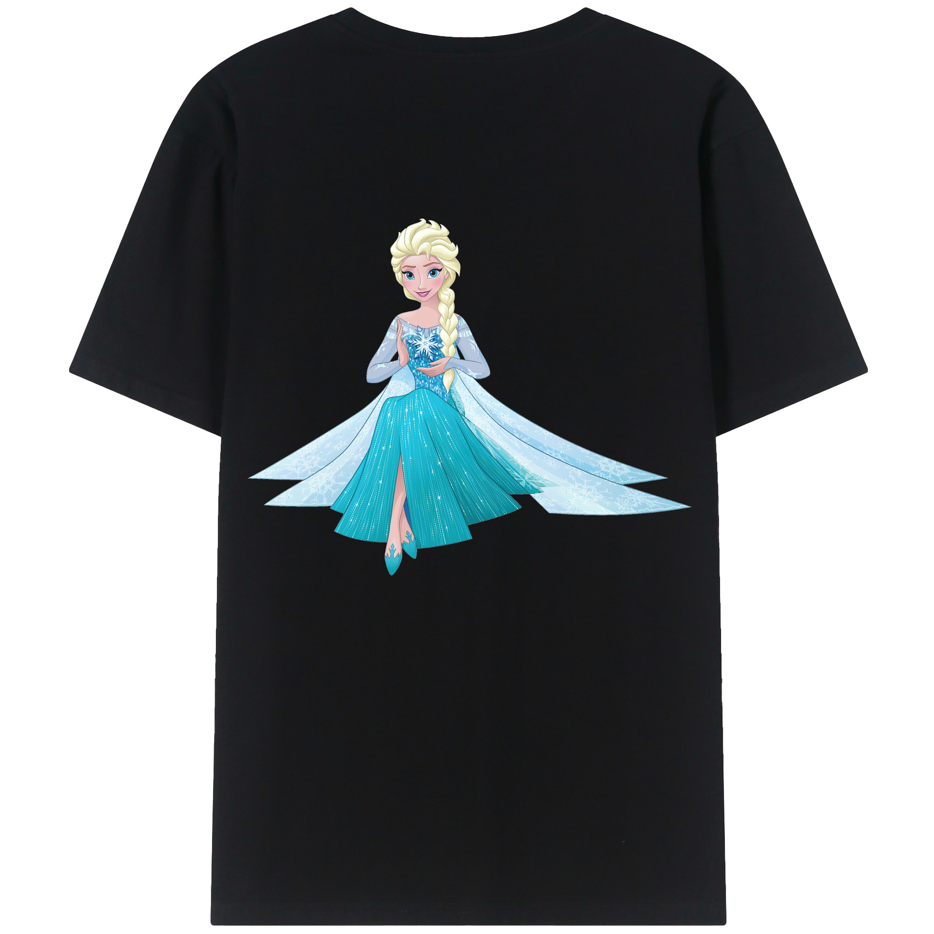 （画像用） アナと雪の女王 アンナ エルサ Frozen Anna Elsa 綿100％半袖Tシャツ（背面プリント）