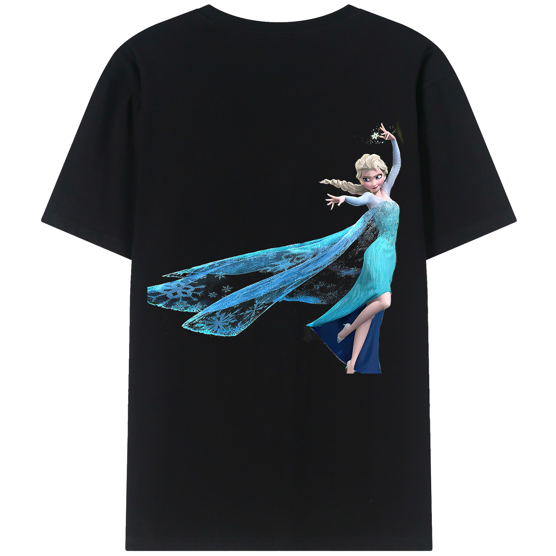（画像用） アナと雪の女王 アンナ エルサ Frozen Anna Elsa 綿100％半袖Tシャツ（背面プリント）