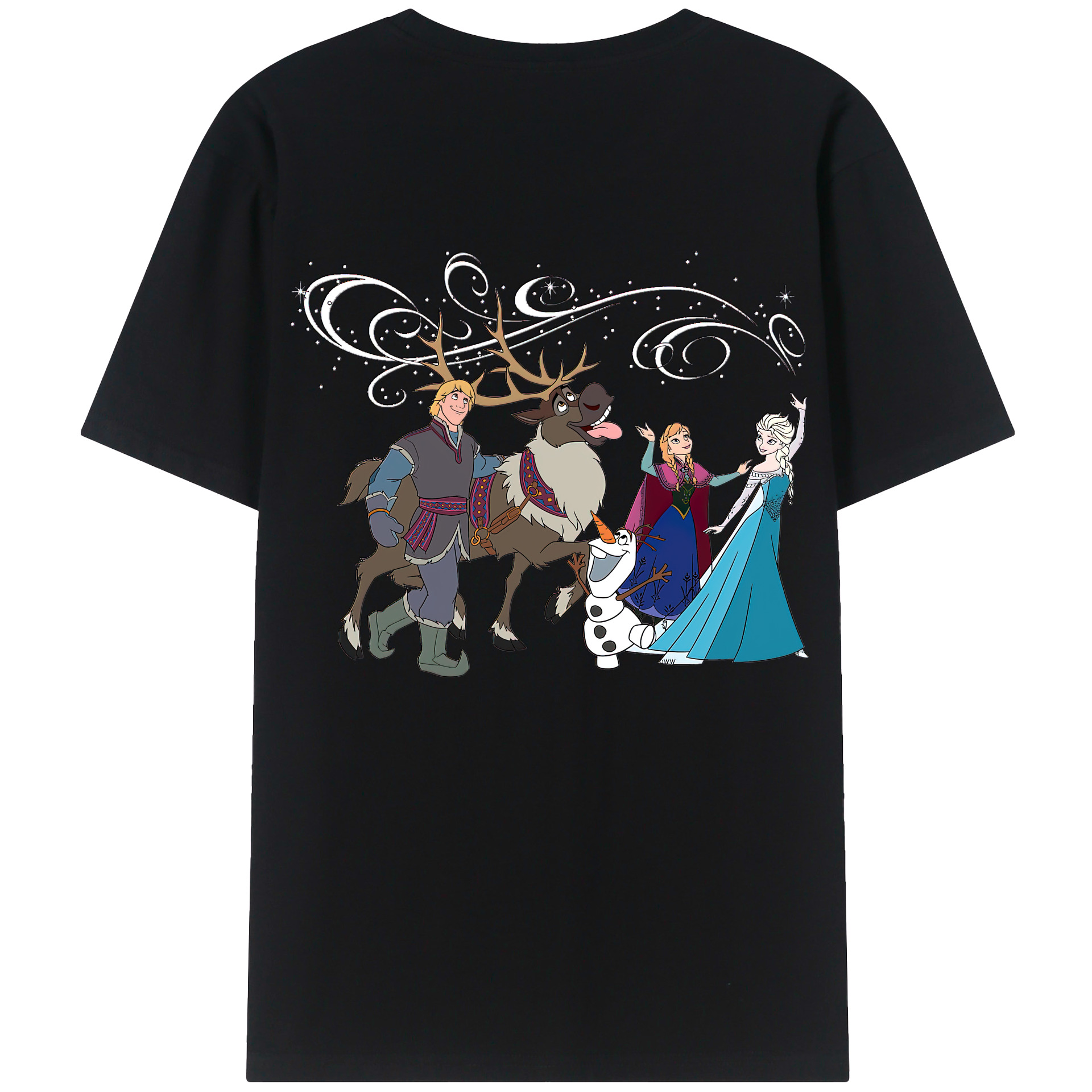 （画像用） アナと雪の女王 アンナ エルサ Frozen Anna Elsa 綿100％半袖Tシャツ（背面プリント）