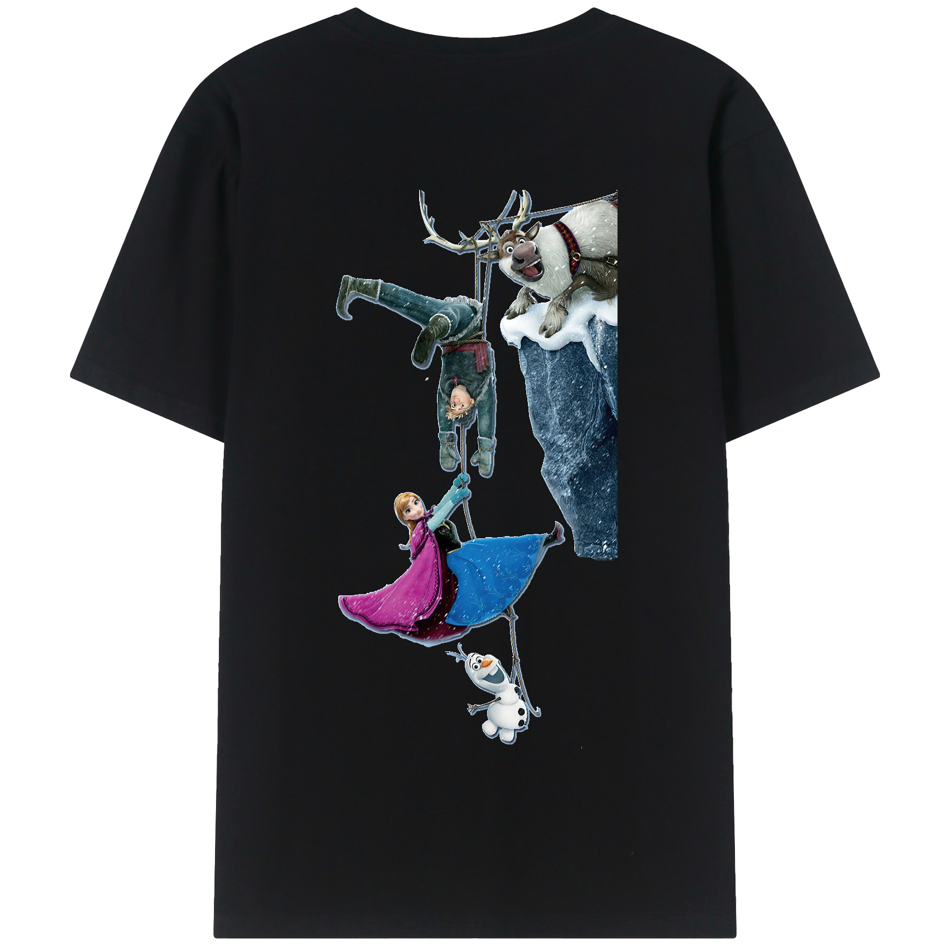 （画像用） アナと雪の女王 アンナ エルサ Frozen Anna Elsa 綿100％半袖Tシャツ（背面プリント）