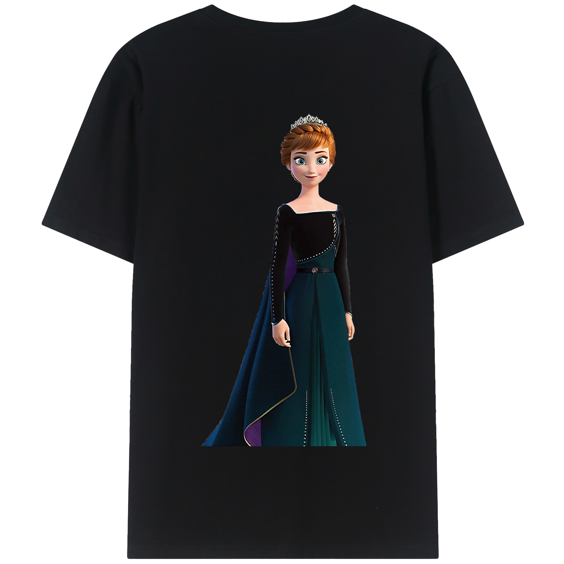 （画像用） アナと雪の女王 アンナ エルサ Frozen Anna Elsa 綿100％半袖Tシャツ（背面プリント）