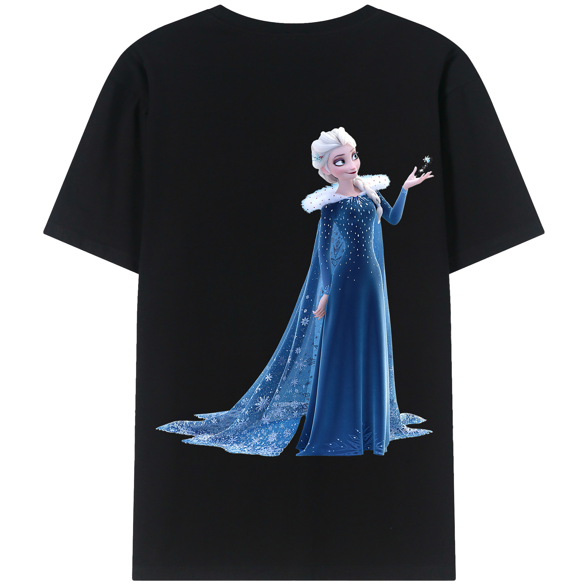 （画像用） アナと雪の女王 アンナ エルサ Frozen Anna Elsa 綿100％半袖Tシャツ（背面プリント）