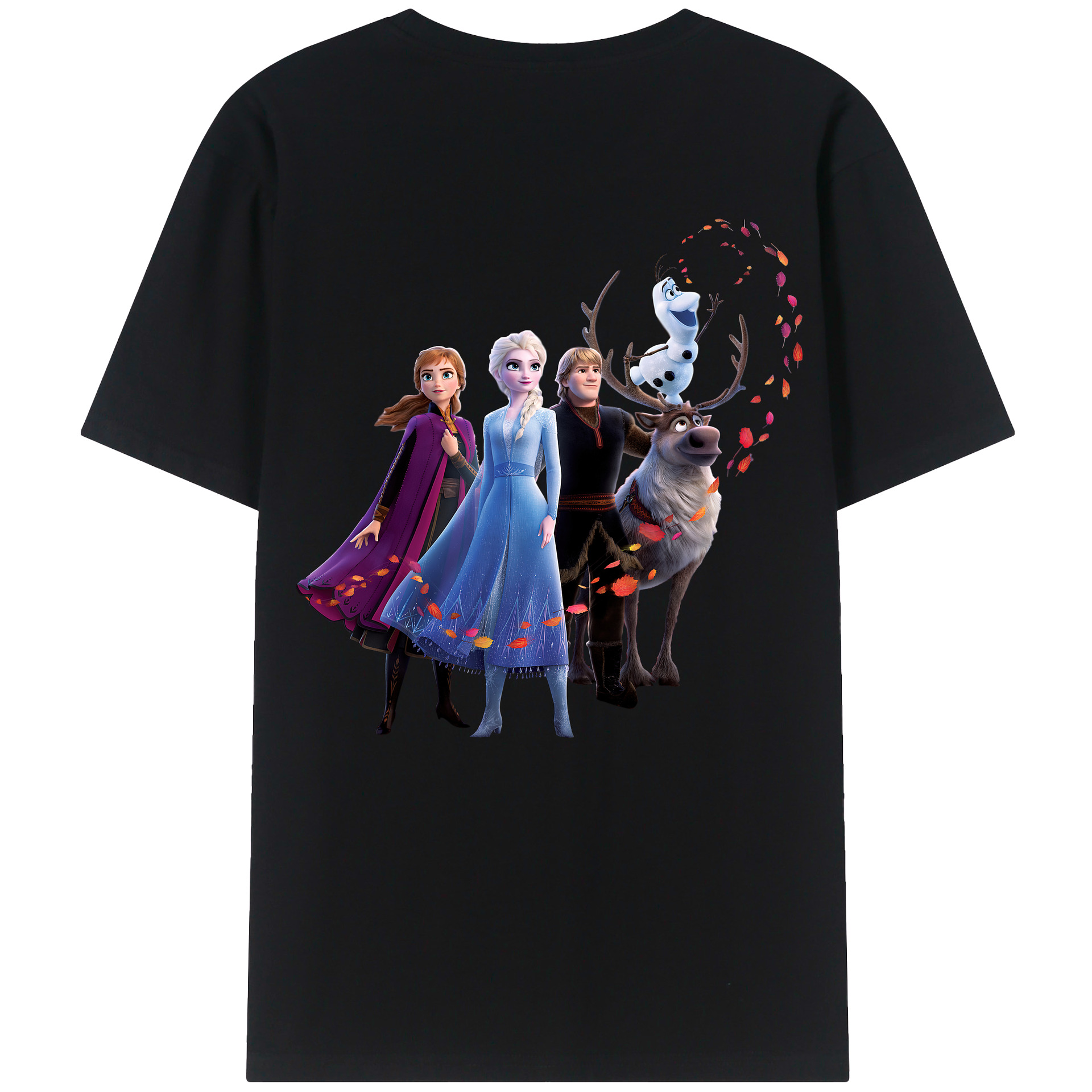 （画像用） アナと雪の女王 アンナ エルサ Frozen Anna Elsa 綿100％半袖Tシャツ（背面プリント）