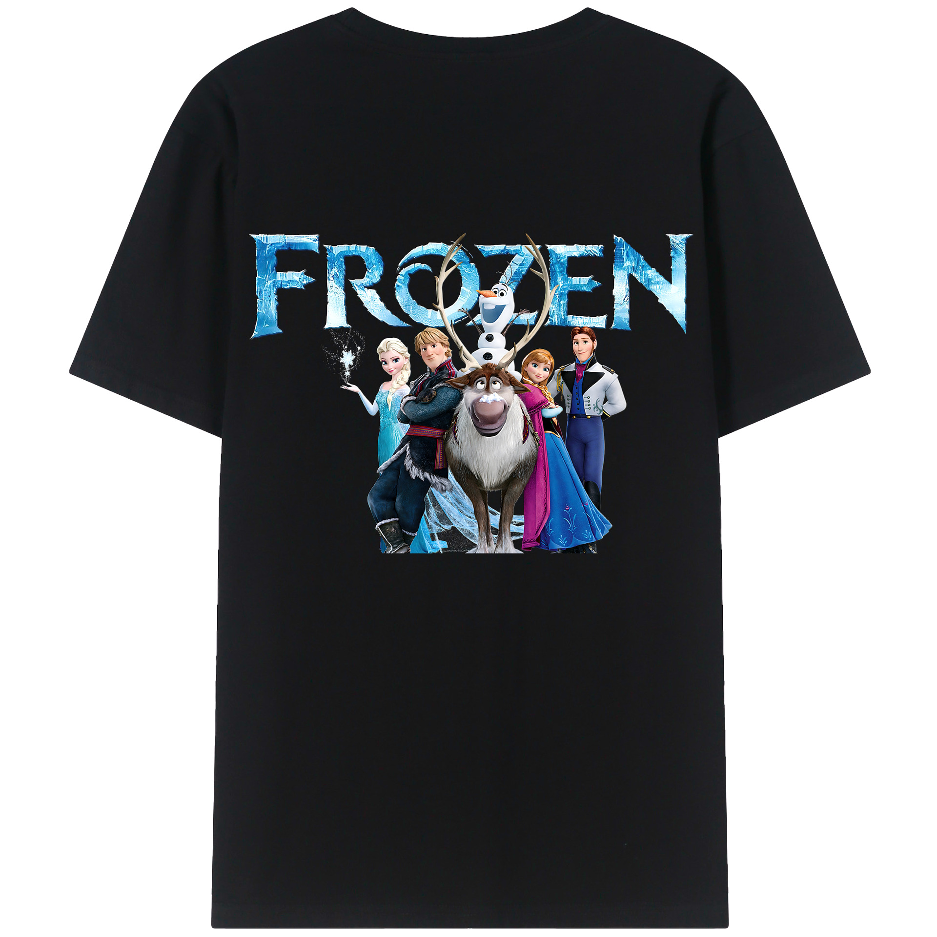 （画像用） アナと雪の女王 アンナ エルサ Frozen Anna Elsa 綿100％半袖Tシャツ（背面プリント）