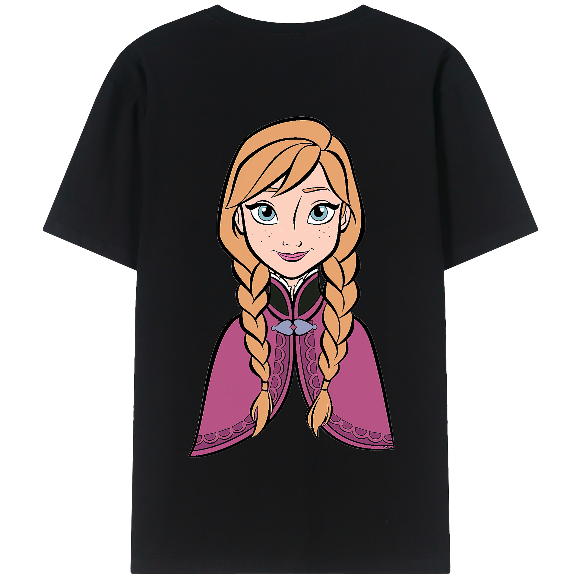 （画像用） アナと雪の女王 アンナ エルサ Frozen Anna Elsa 綿100％半袖Tシャツ（背面プリント）