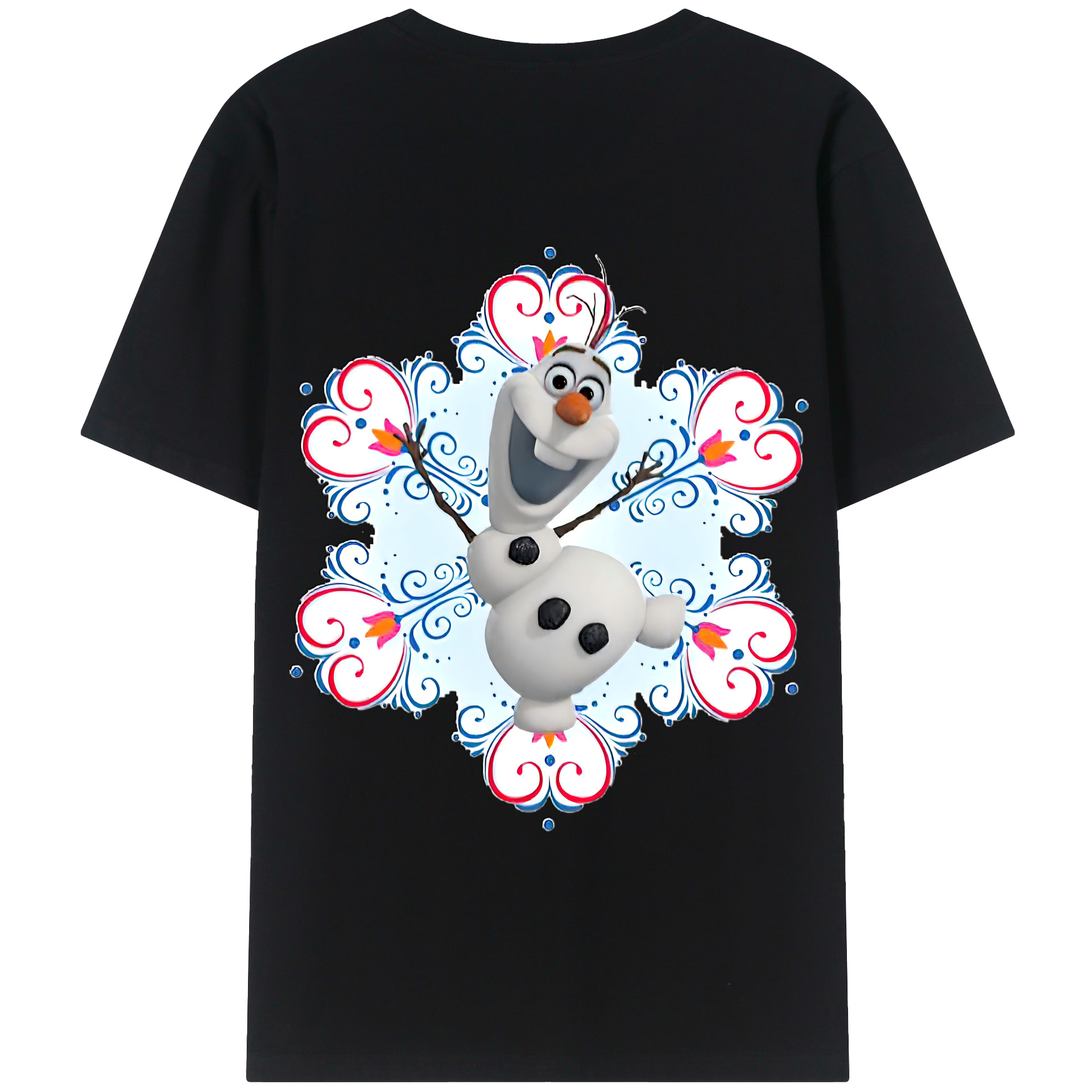 （画像用） アナと雪の女王 アンナ エルサ Frozen Anna Elsa 綿100％半袖Tシャツ（背面プリント）